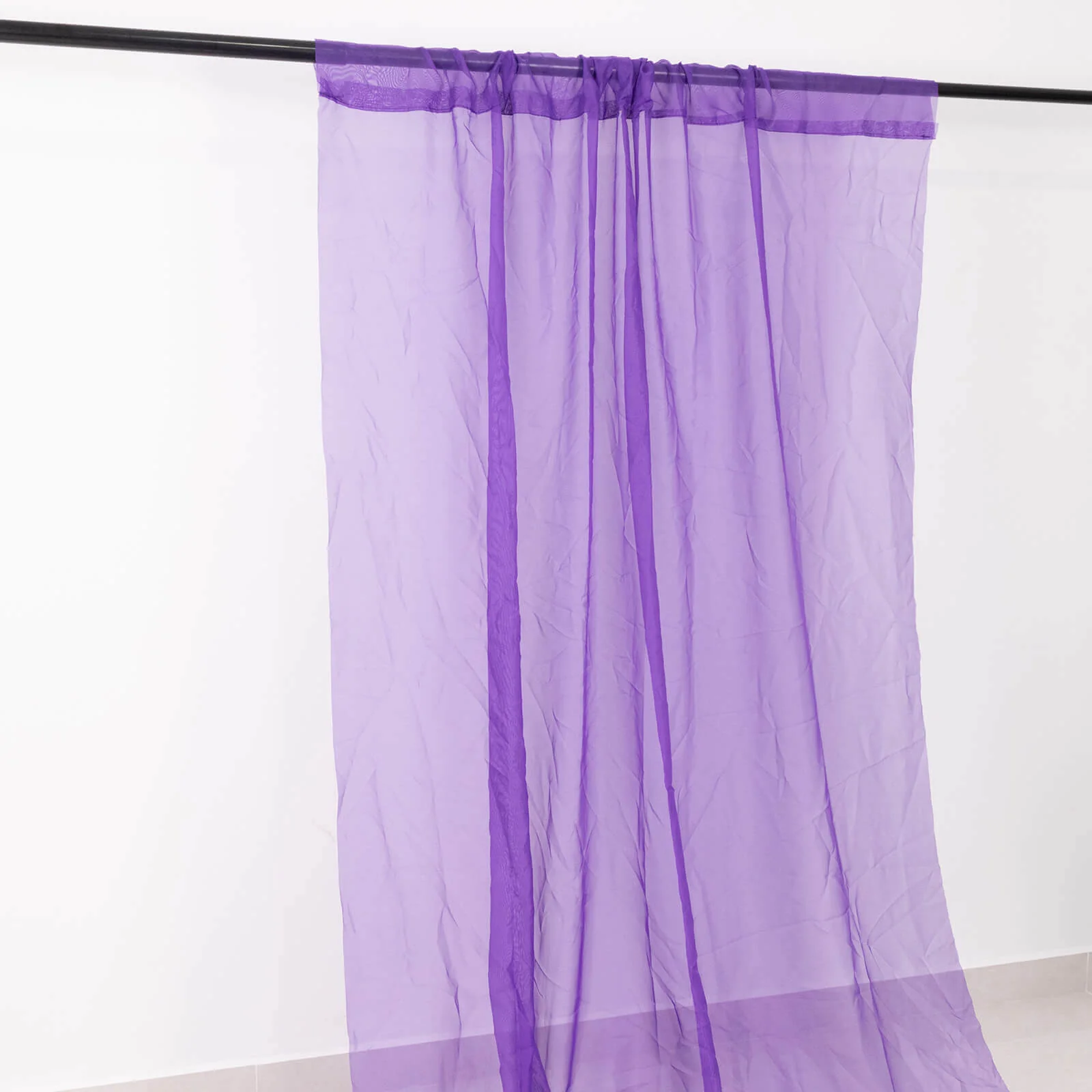 Purple Chiffon Ceiling Drapery, Durable Flame Resistant Long Curtain Backdrop Panel With Rod Pocket 5ftx32ft - Image 2
