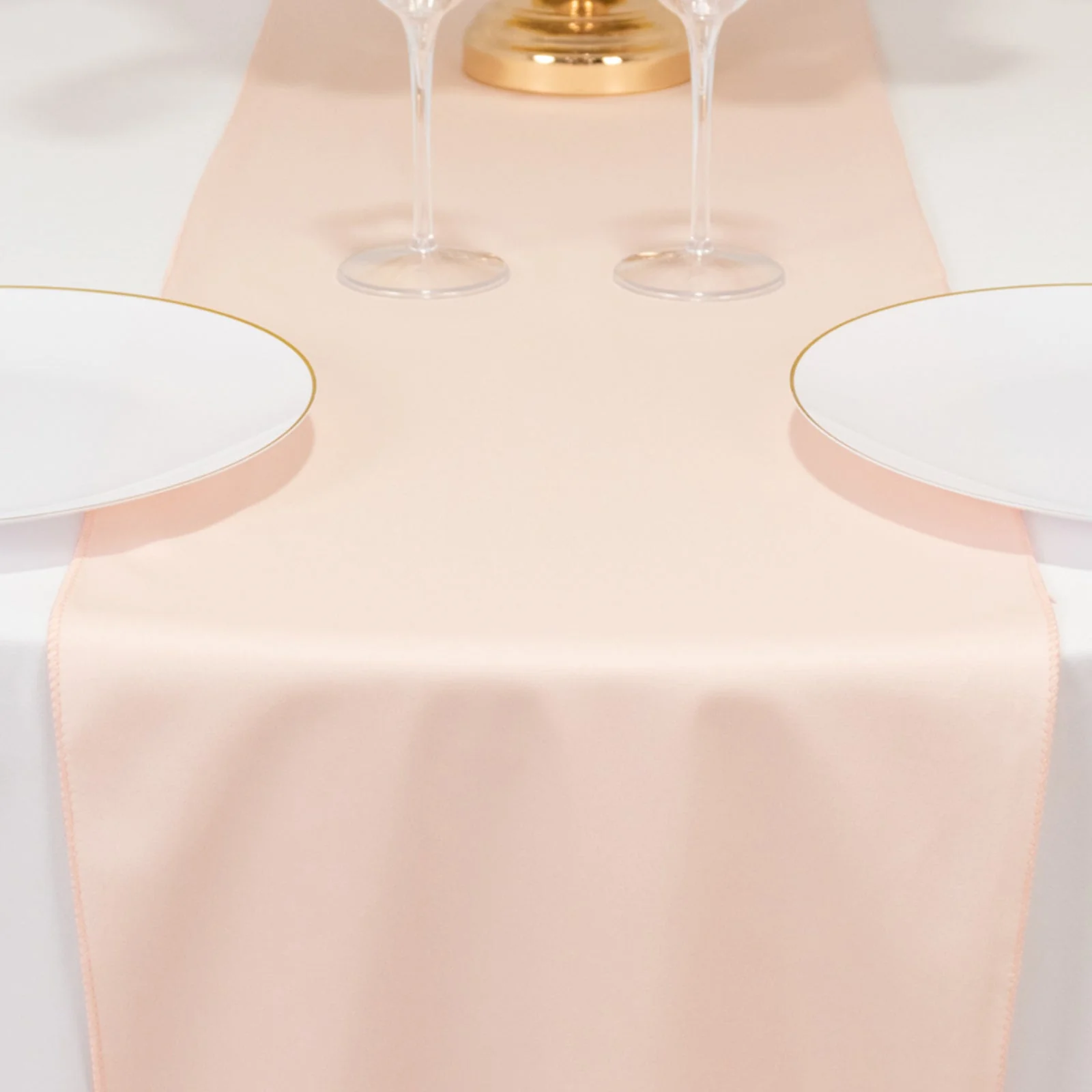 Scuba Polyester Table Runner 12"x108" Blush - Wrinkle-Free Table Linen - Image 6