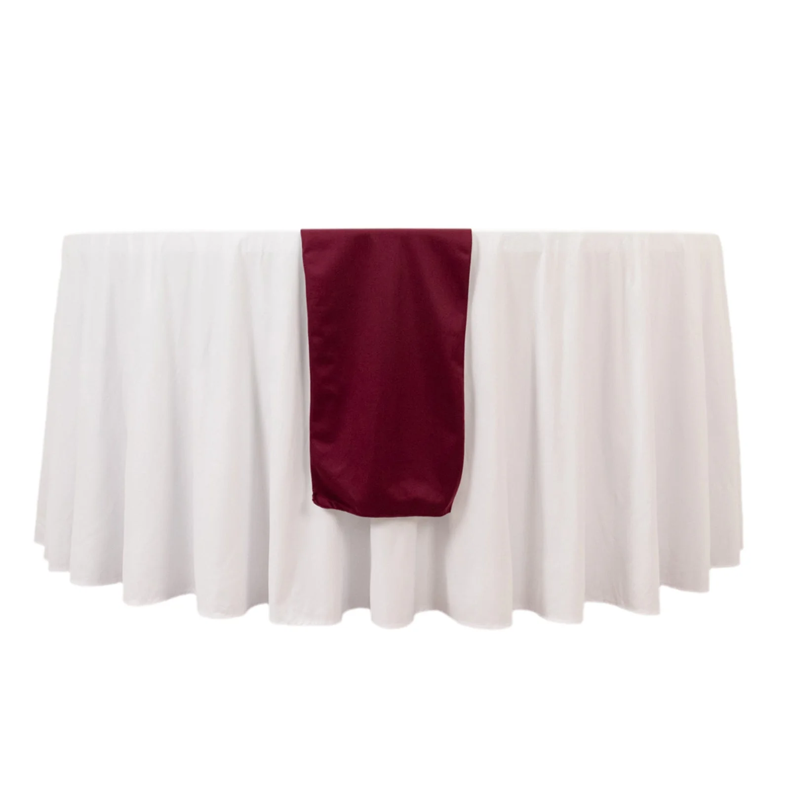 Scuba Polyester Table Runner 12"x108" Burgundy - Wrinkle-Free Table Linen - Image 7