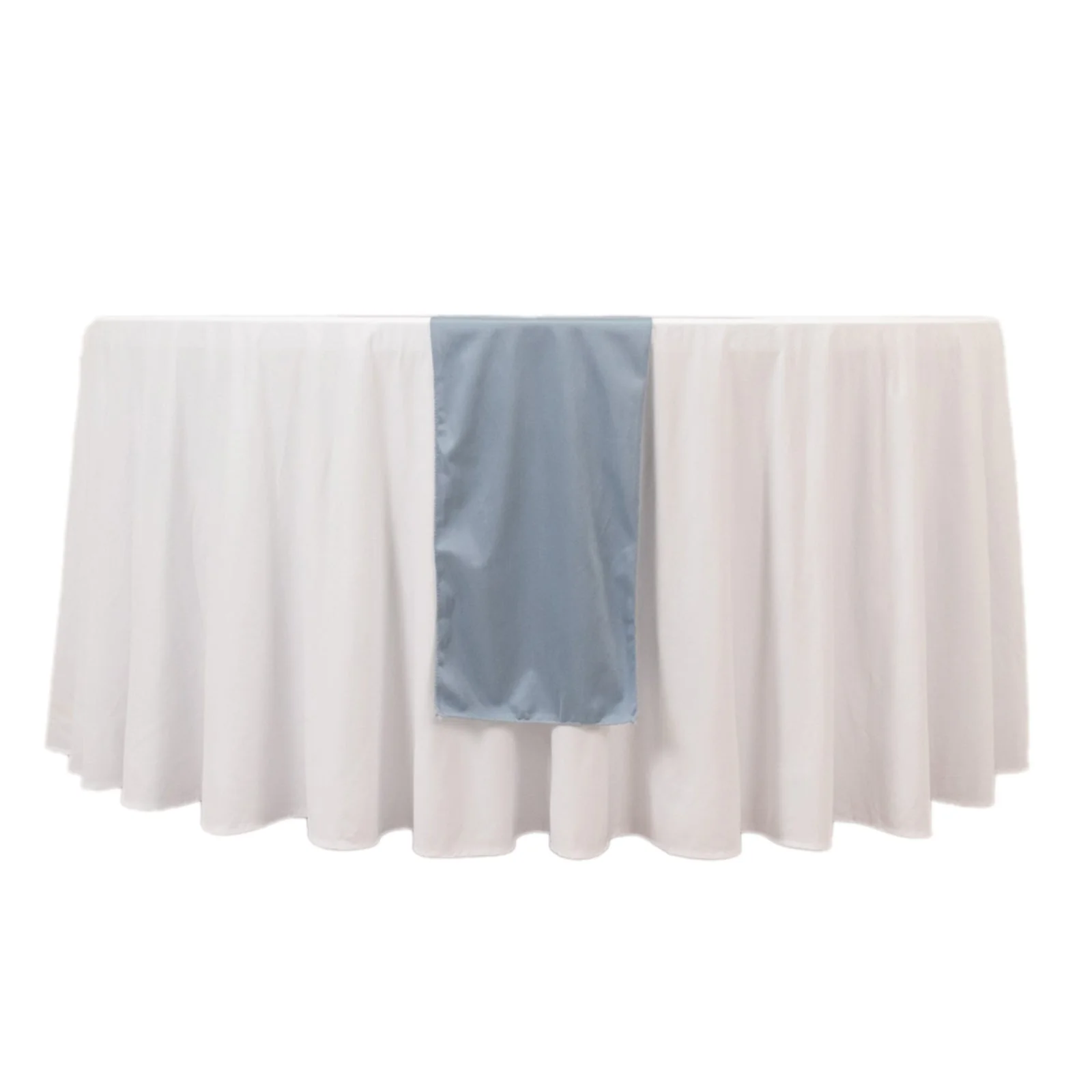 Scuba Polyester Table Runner 12"x108" Dusty Blue - Wrinkle-Free Table Linen - Image 7