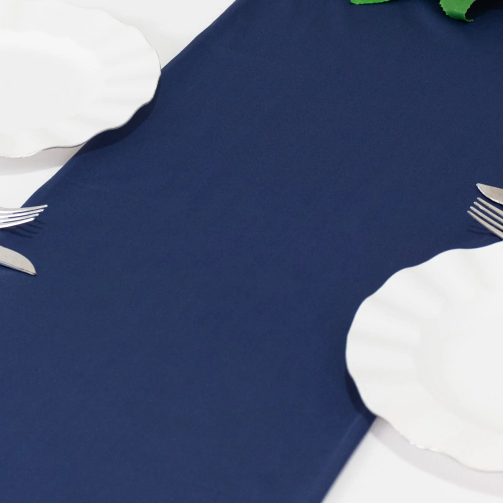 Scuba Polyester Table Runner 12"x108" Navy Blue - Wrinkle-Free Table Linen - Image 3