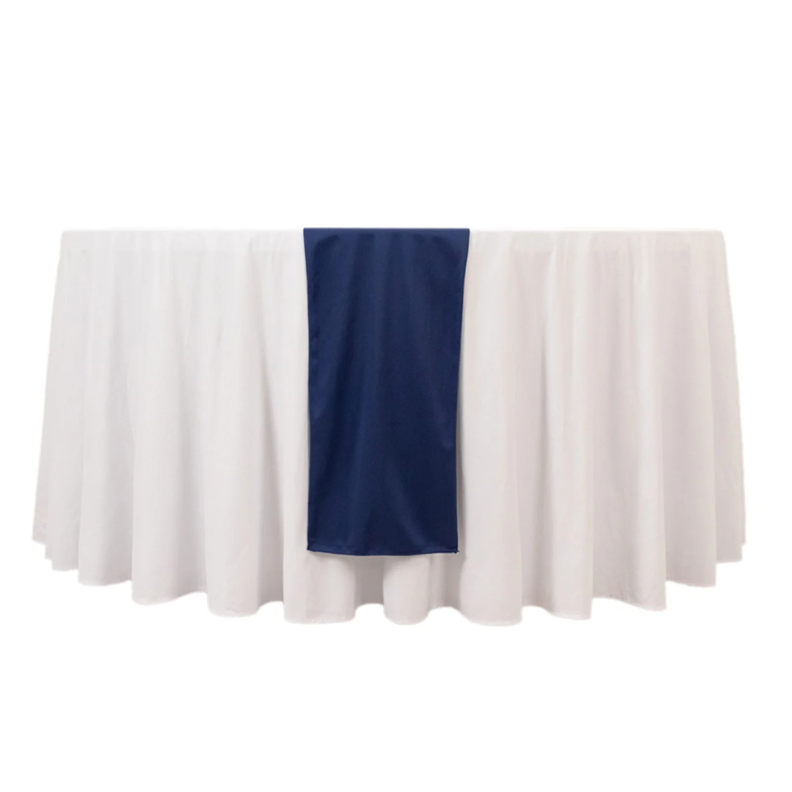 Scuba Polyester Table Runner 12"x108" Navy Blue - Wrinkle-Free Table Linen - Image 8