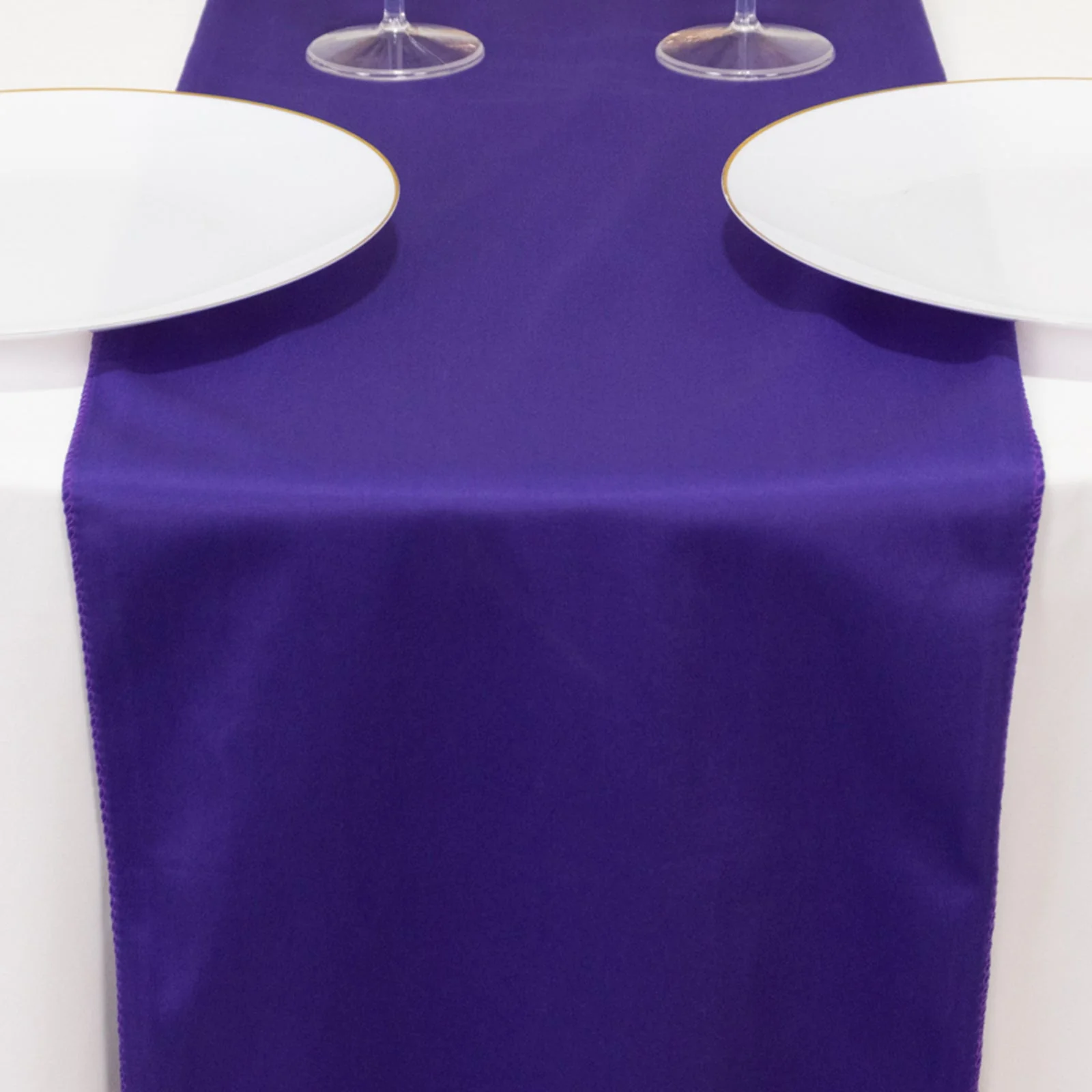 Scuba Polyester Table Runner 12"x108" Purple - Wrinkle-Free Table Linen - Image 5