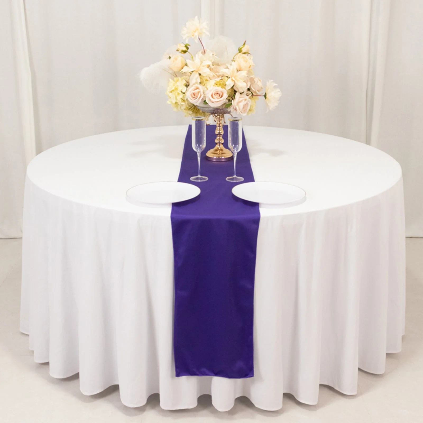 Scuba Polyester Table Runner 12"x108" Purple - Wrinkle-Free Table Linen - Image 6