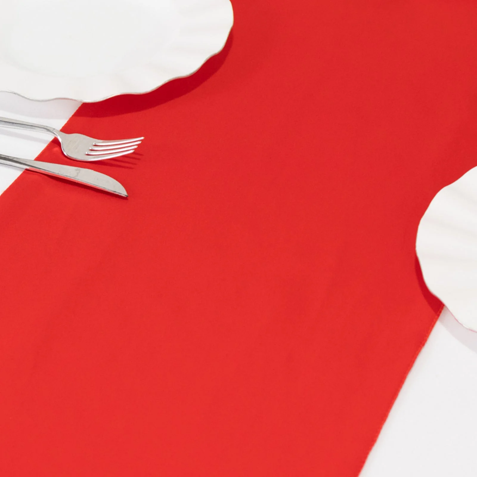 Scuba Polyester Table Runner 12"x108" Red - Wrinkle-Free Table Linen - Image 3