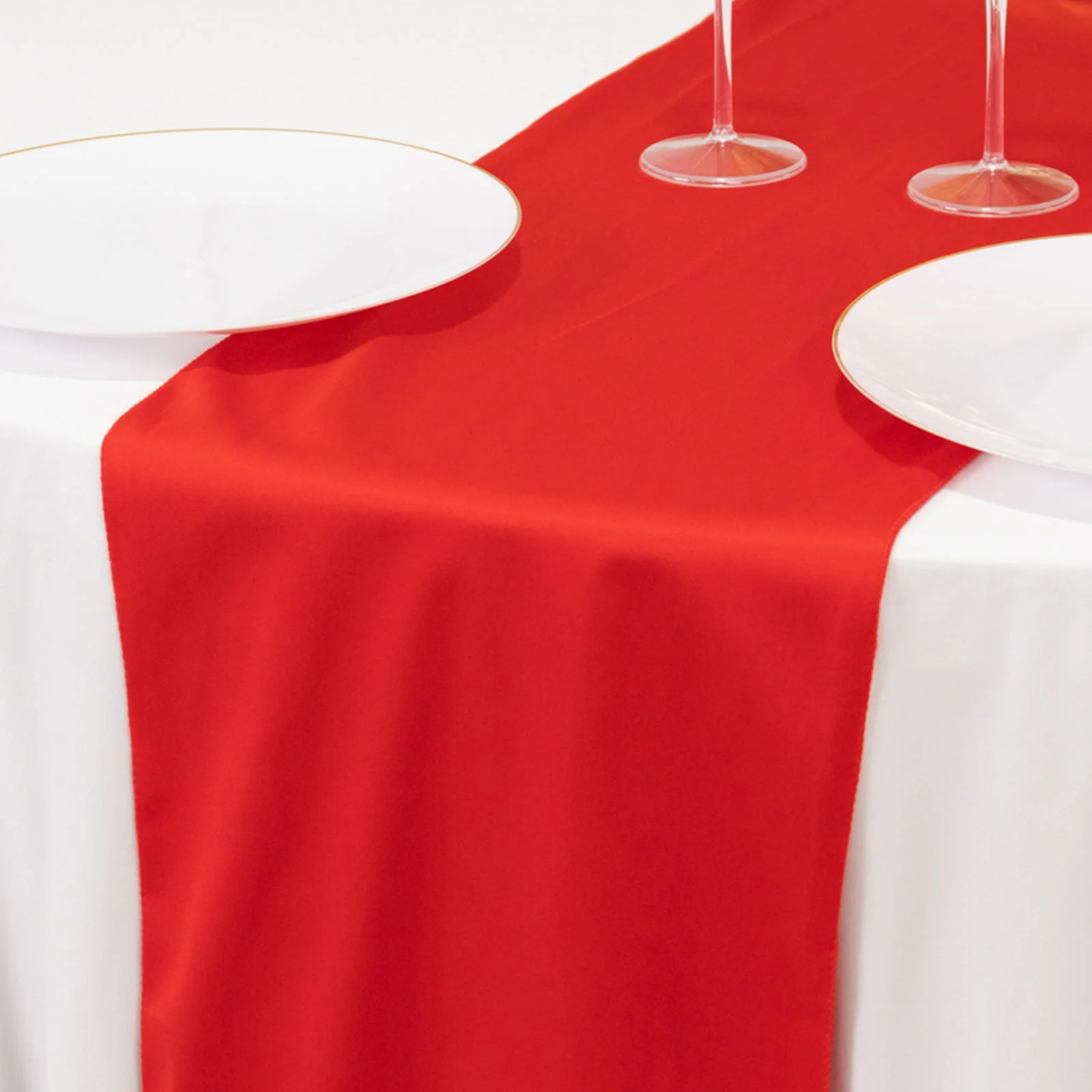 Scuba Polyester Table Runner 12"x108" Red - Wrinkle-Free Table Linen - Image 6