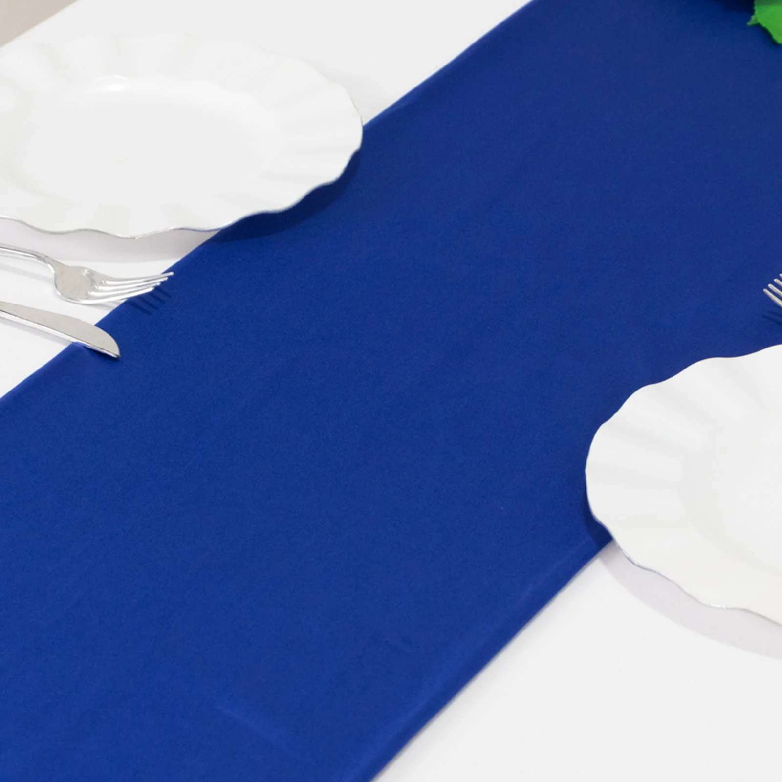 Scuba Polyester Table Runner 12"x108" Royal Blue - Wrinkle-Free Table Linen - Image 3