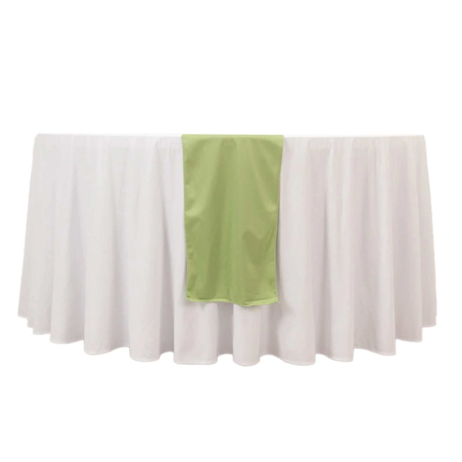 Scuba Polyester Table Runner 12"x108" Sage Green - Wrinkle-Free Table Linen - Image 7