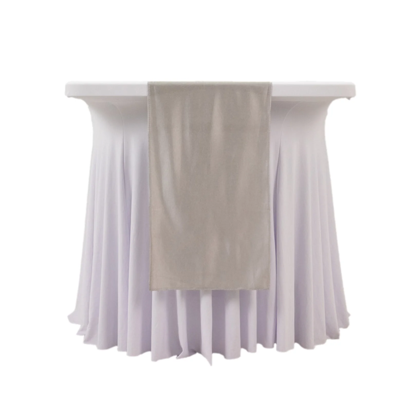 Scuba Polyester Table Runner 12"x108" Shimmer Silver - Wrinkle-Free Table Linen - Image 8