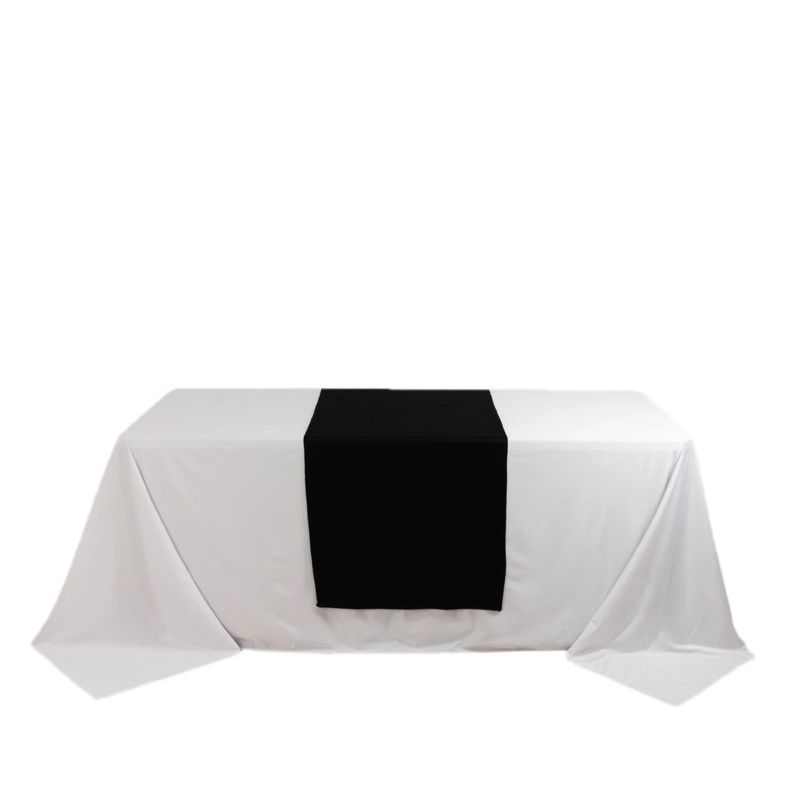 Scuba Polyester Wide Table Runner 24"x72" Black - Wrinkle-Free Table Linen - Image 3