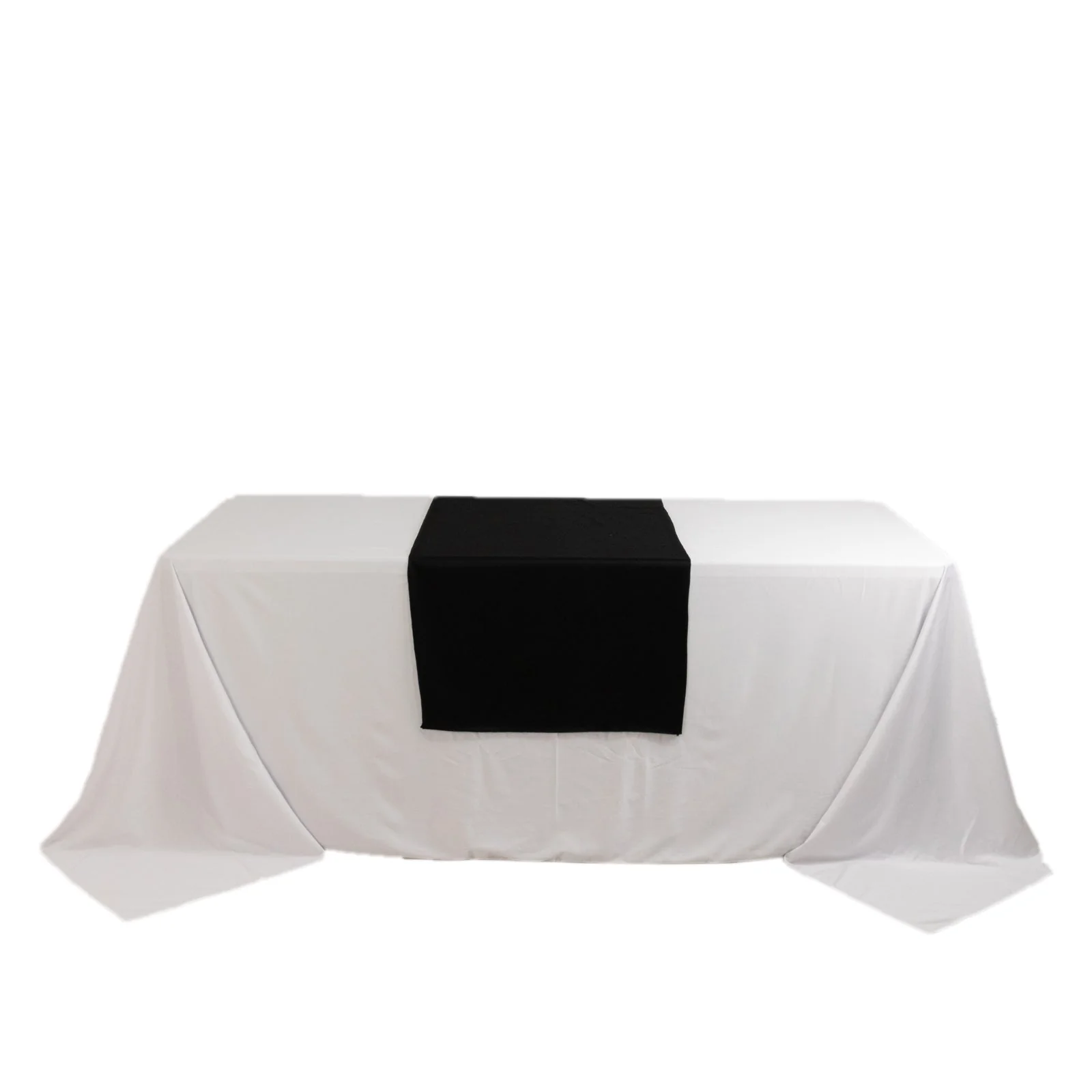 Scuba Polyester Wide Table Runner 24"x72" Black - Wrinkle-Free Table Linen - Image 7