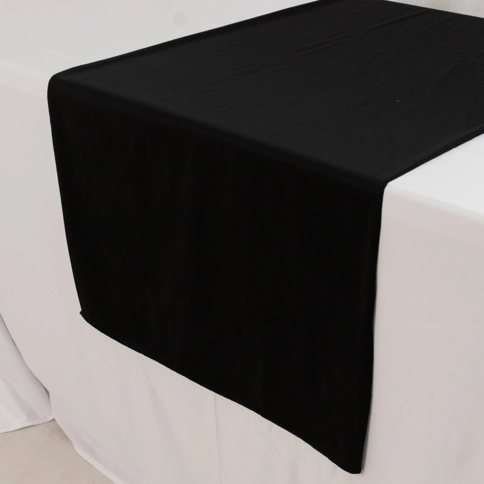 Scuba Polyester Wide Table Runner 24"x72" Black - Wrinkle-Free Table Linen - Image 8