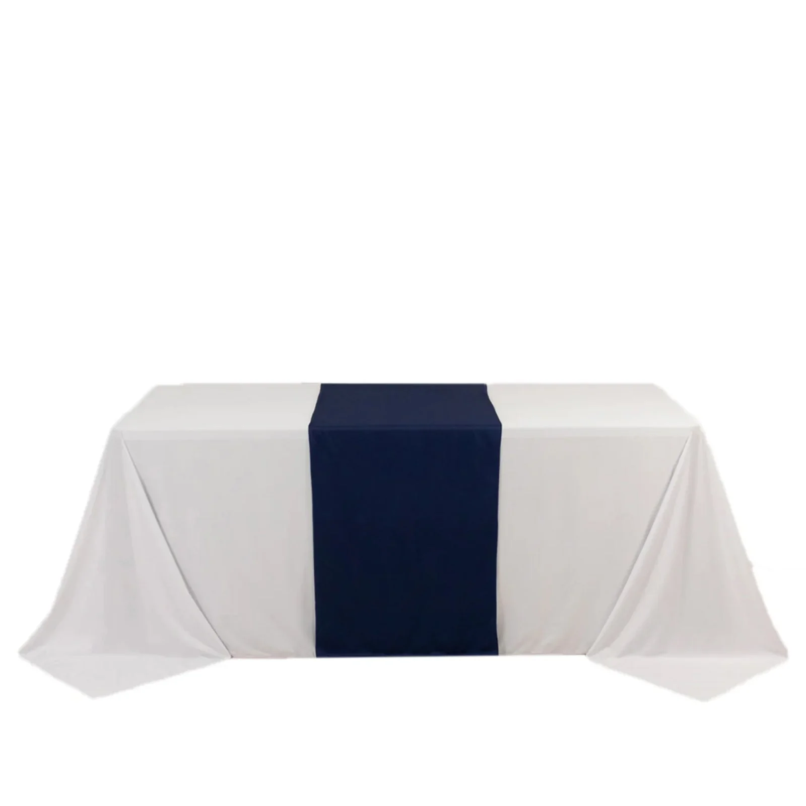 Scuba Polyester Wide Table Runner 24"x72" Navy Blue - Wrinkle-Free Table Linen - Image 6
