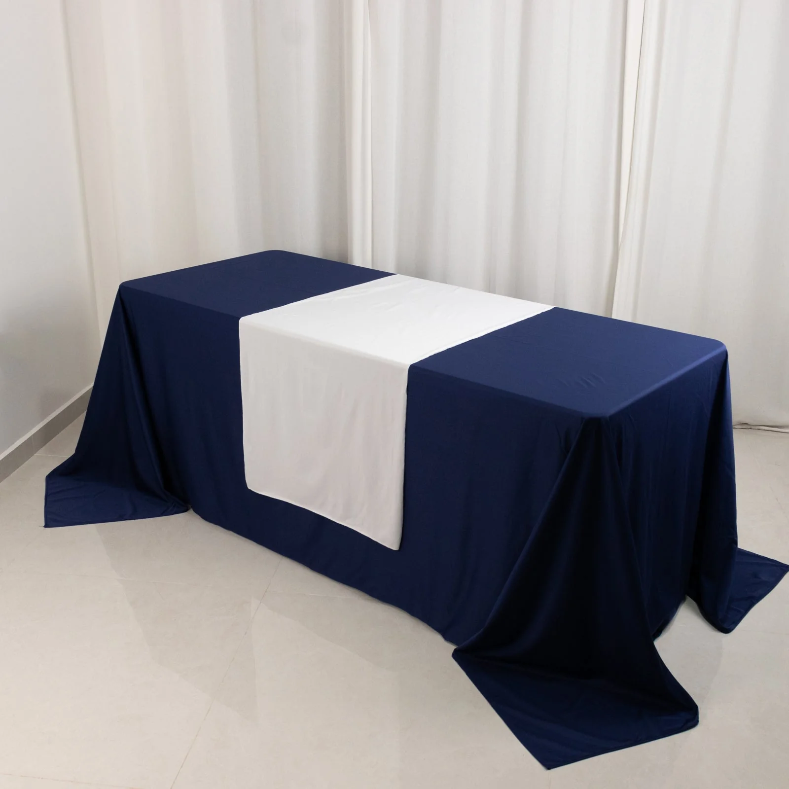 Scuba Polyester Wide Table Runner 24"x72" White - Wrinkle-Free Trade Show & Event Table Linen - Image 10
