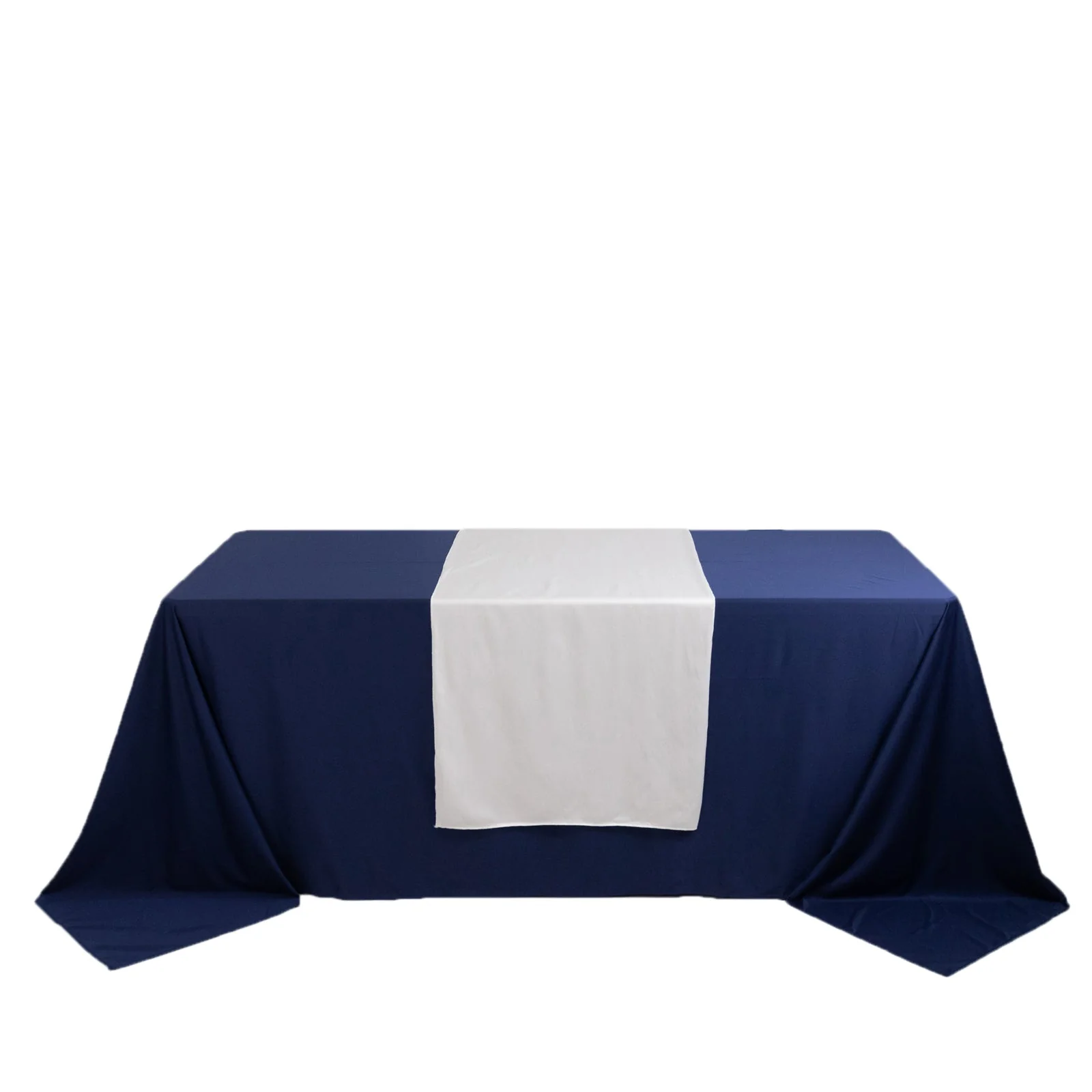 Scuba Polyester Wide Table Runner 24"x72" White - Wrinkle-Free Trade Show & Event Table Linen - Image 3
