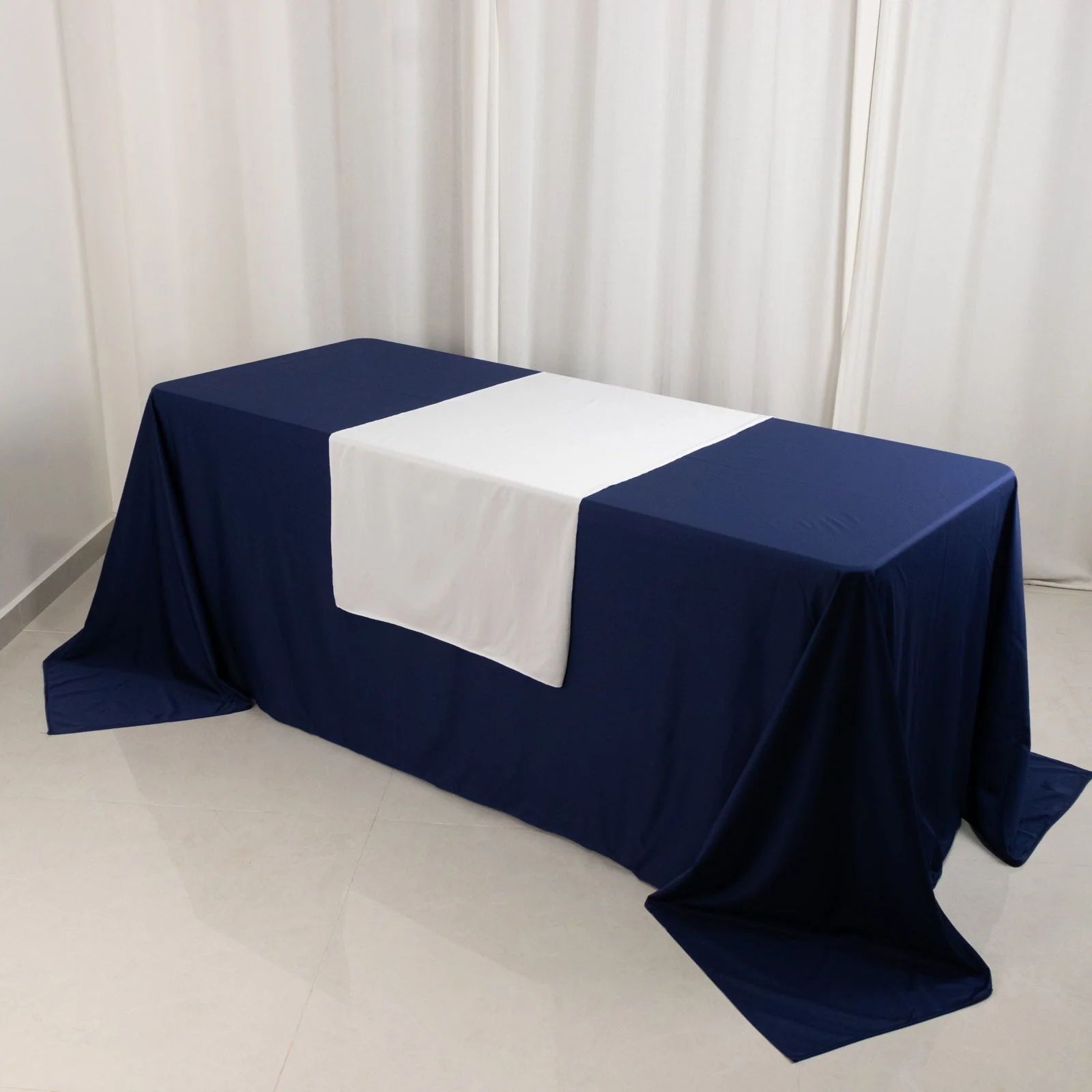 Scuba Polyester Wide Table Runner 24"x72" White - Wrinkle-Free Trade Show & Event Table Linen - Image 9