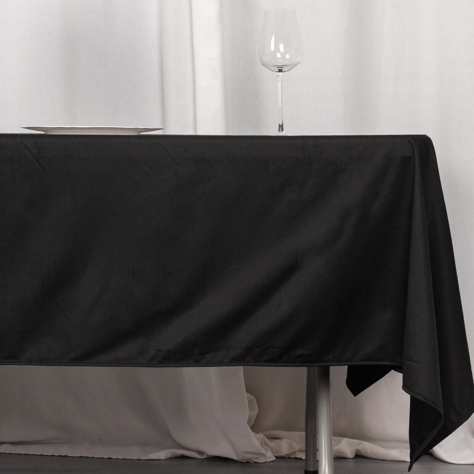 Scuba Rectangular Tablecloth 60"x102" Black - Wrinkle Free & Stain Resistant Sophisticated Table Cover - Image 3