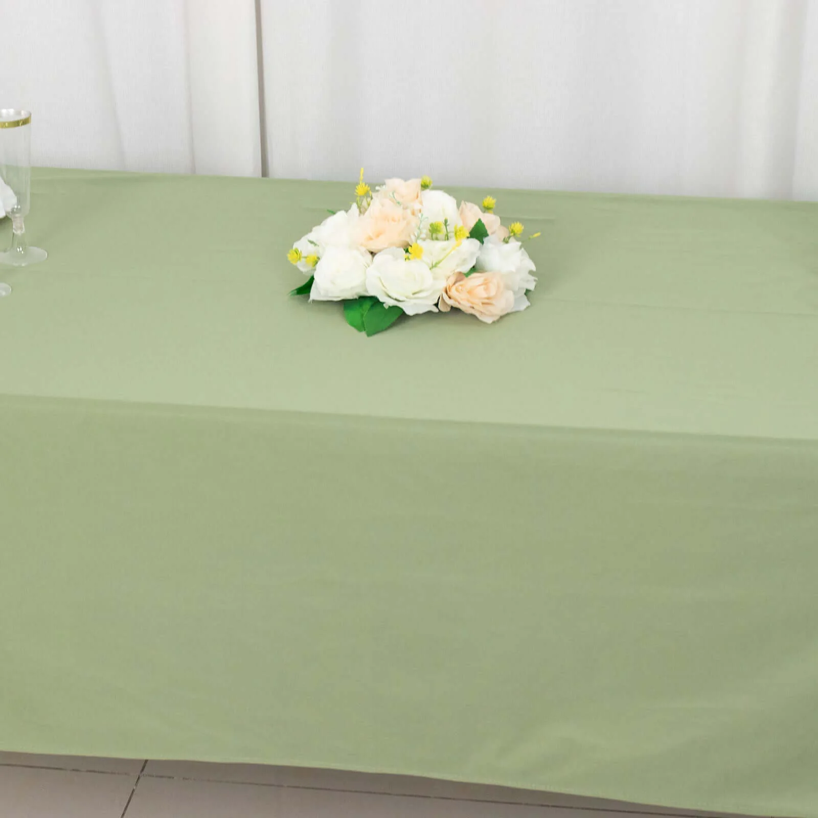 Scuba Rectangular Tablecloth 60"x102" Dusty Sage Green - Wrinkle Free Table Cover - Image 9