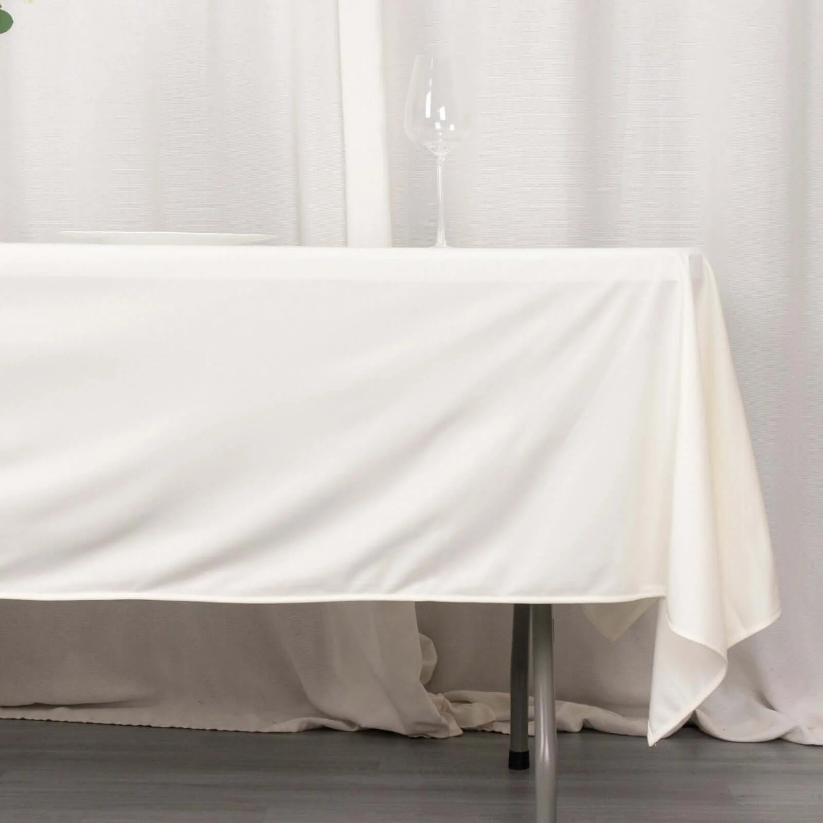 Scuba Rectangular Tablecloth 60"x102" Ivory - Wrinkle Free Table Cover - Image 2