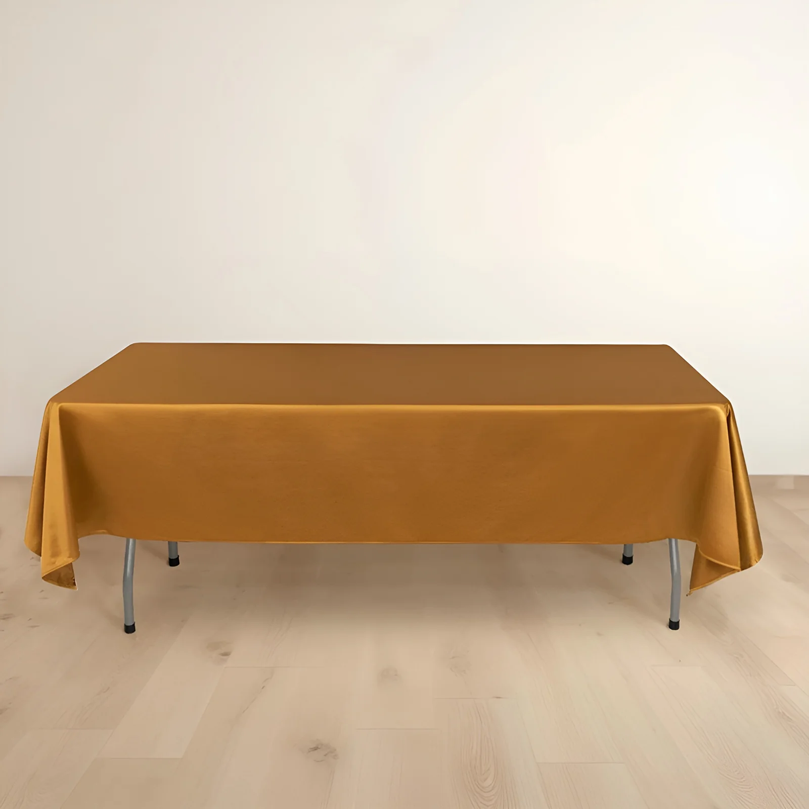 Scuba Rectangular Tablecloth 60"x102" Shimmer Gold - Wrinkle Free & Stain Resistant Table Cover
