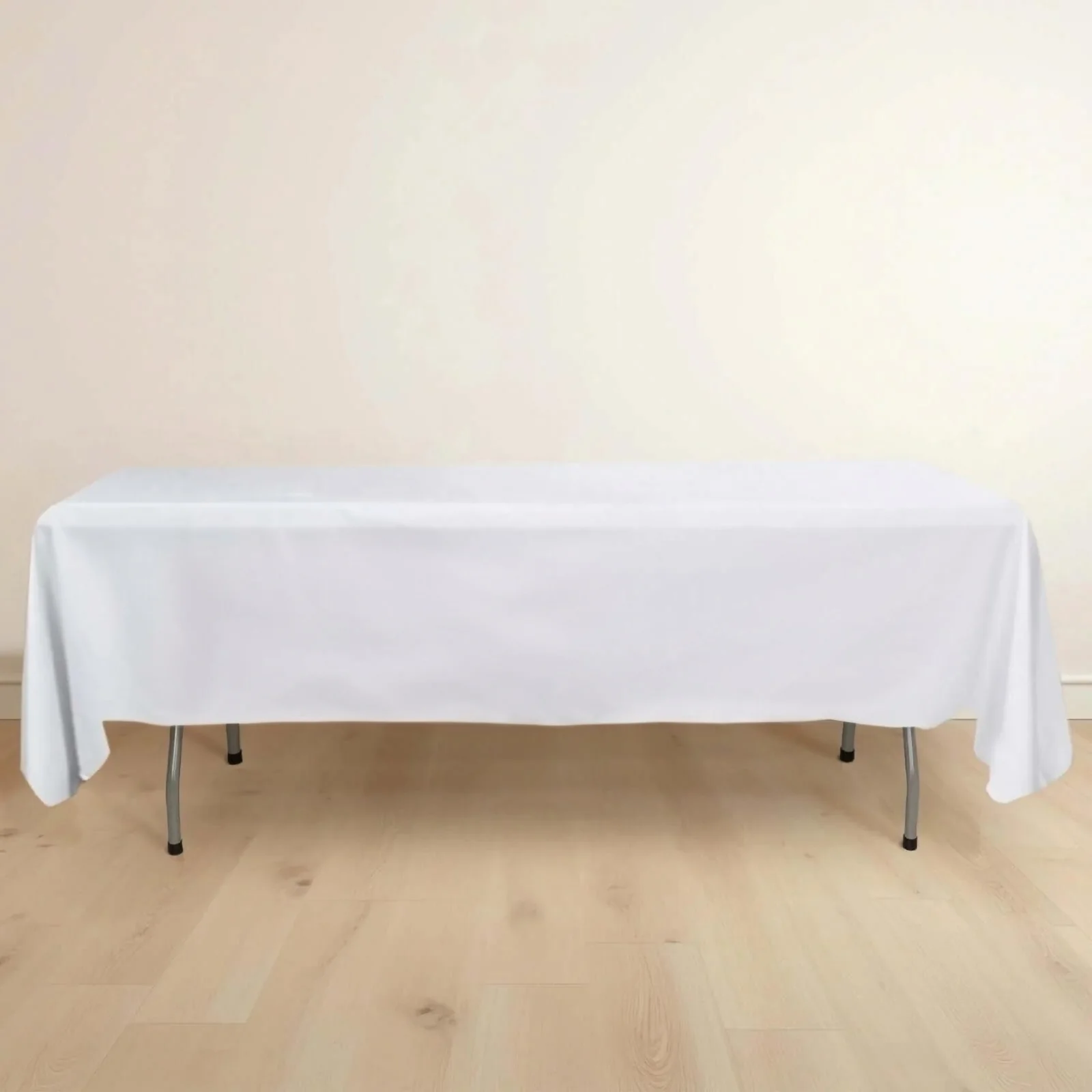 Scuba Rectangular Tablecloth 60"x102" White - Wrinkle Free & Stain Resistant Sophisticated Table Cover