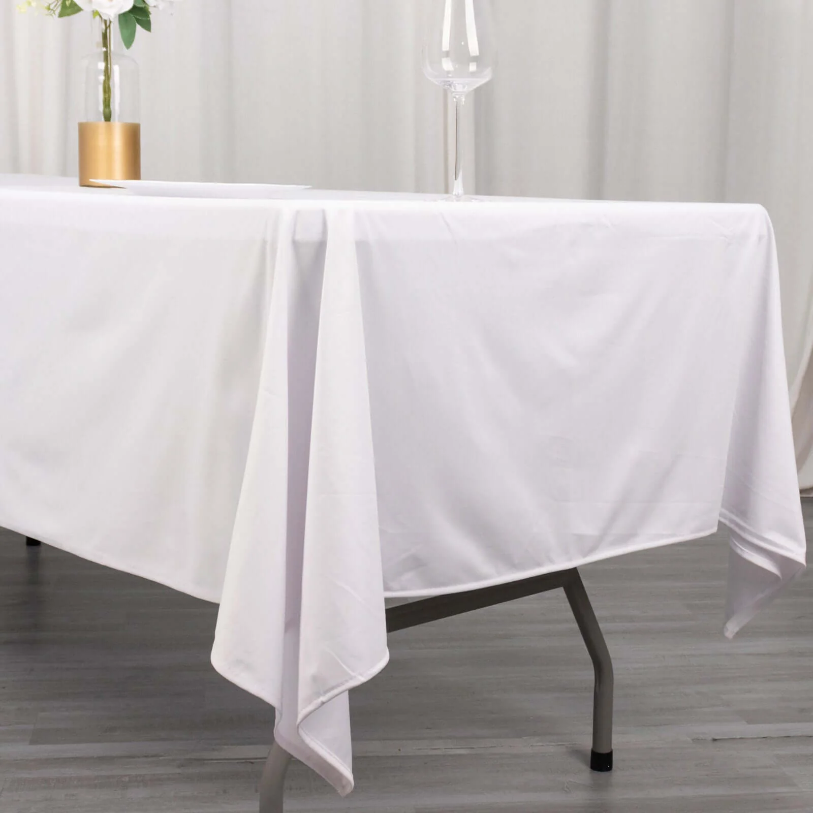 Scuba Rectangular Tablecloth 60"x102" White - Wrinkle Free & Stain Resistant Sophisticated Table Cover - Image 2