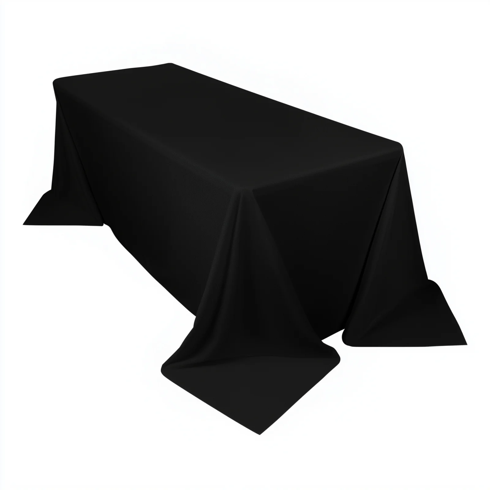 Scuba Rectangular Tablecloth 90"x132" Black - Wrinkle Free, Stain Resistant & Seamless Table Cover - Image 3