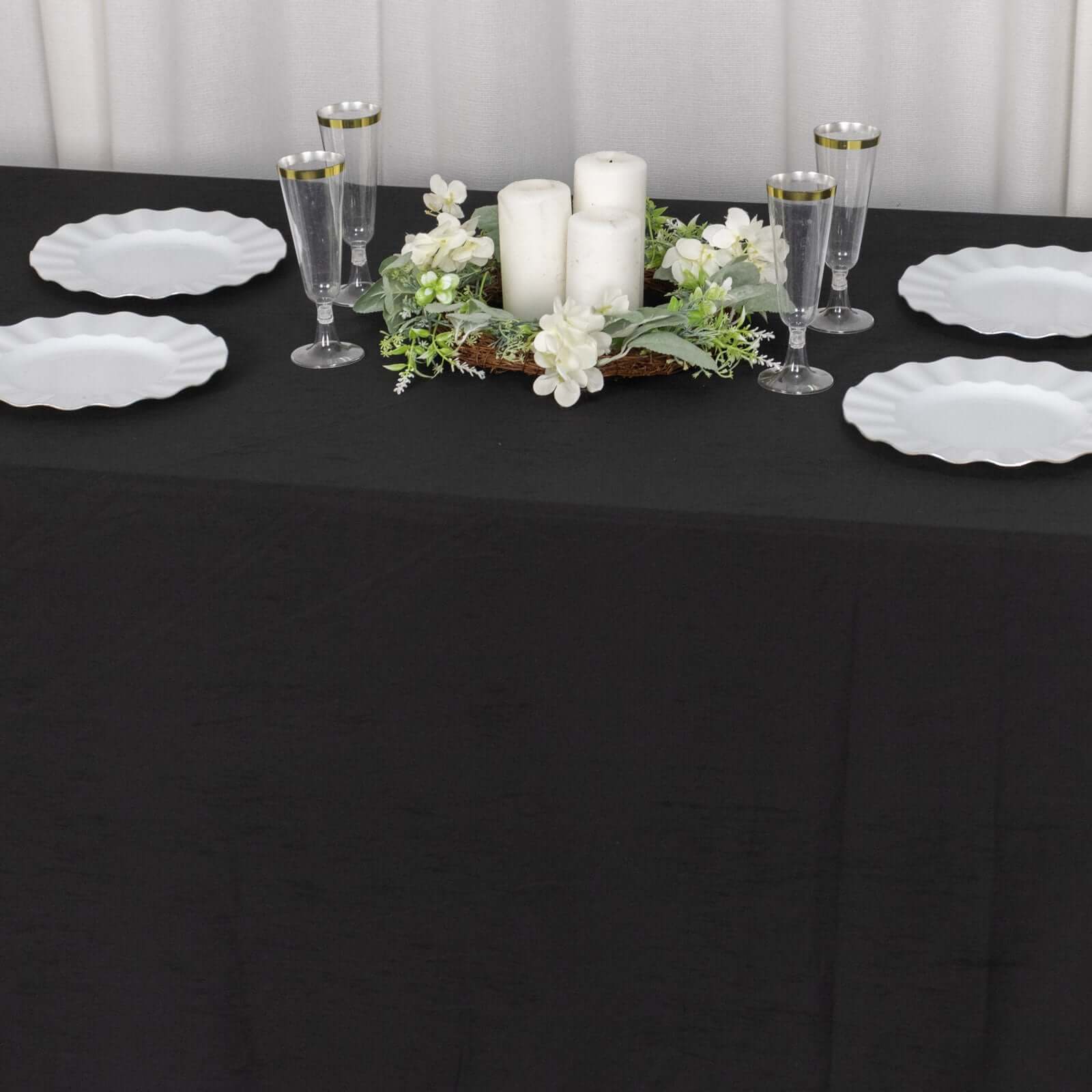 Scuba Rectangular Tablecloth 90"x132" Black - Wrinkle Free, Stain Resistant & Seamless Table Cover - Image 7