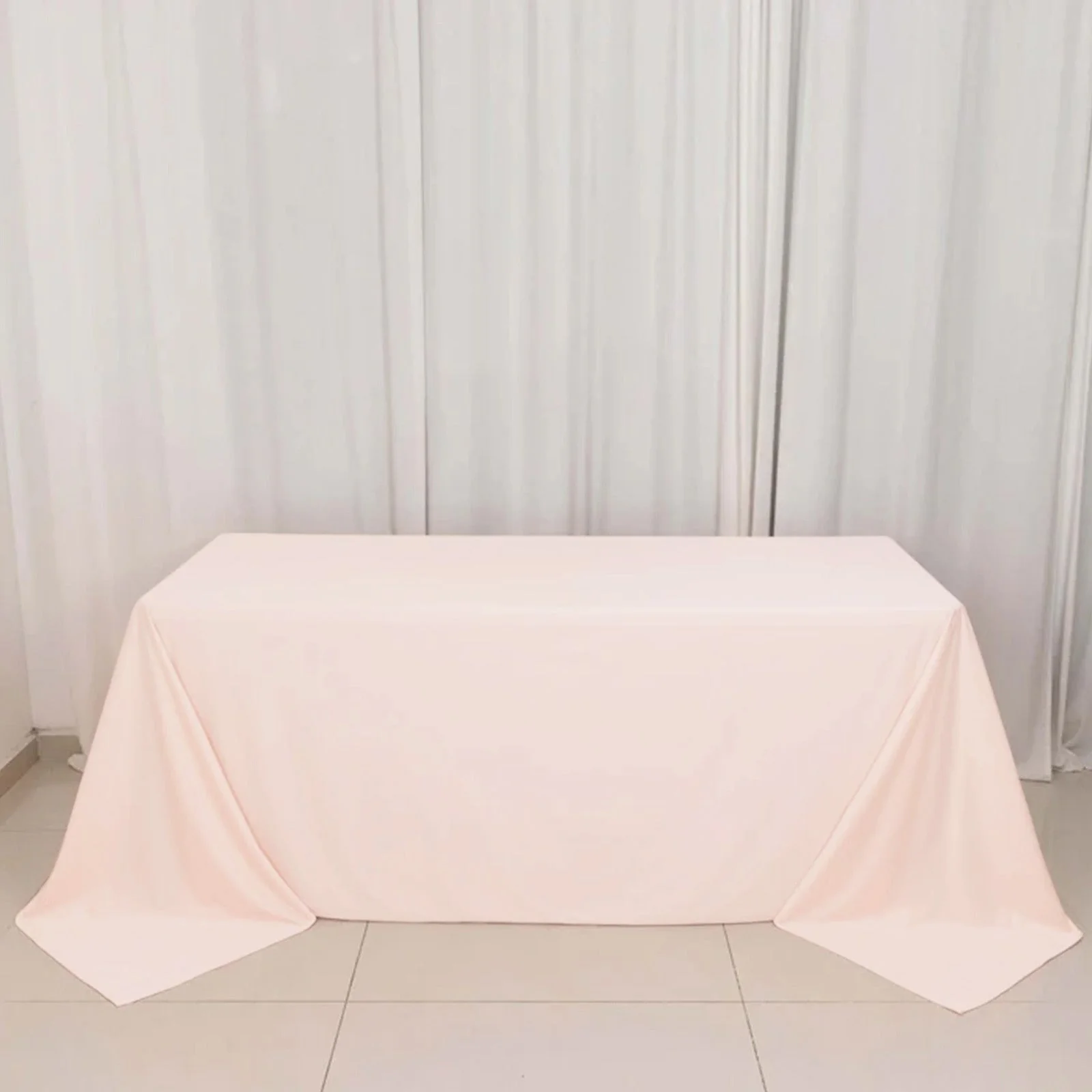 Scuba Rectangular Tablecloth 90"x132" Blush - Seamless Table Cover - Image 16