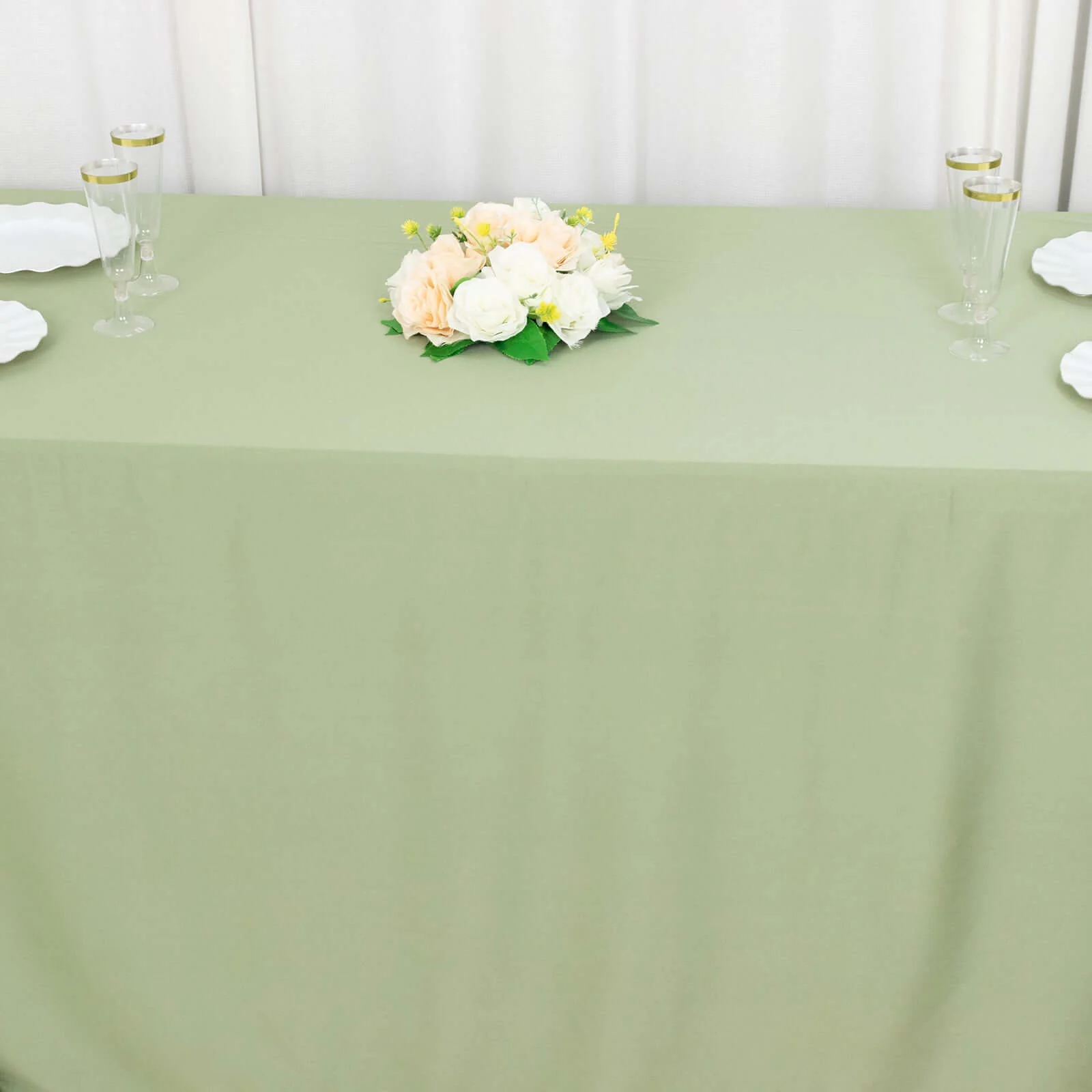 Scuba Rectangular Tablecloth 90"x132" Dusty Sage Green - Seamless Table Cover - Image 11