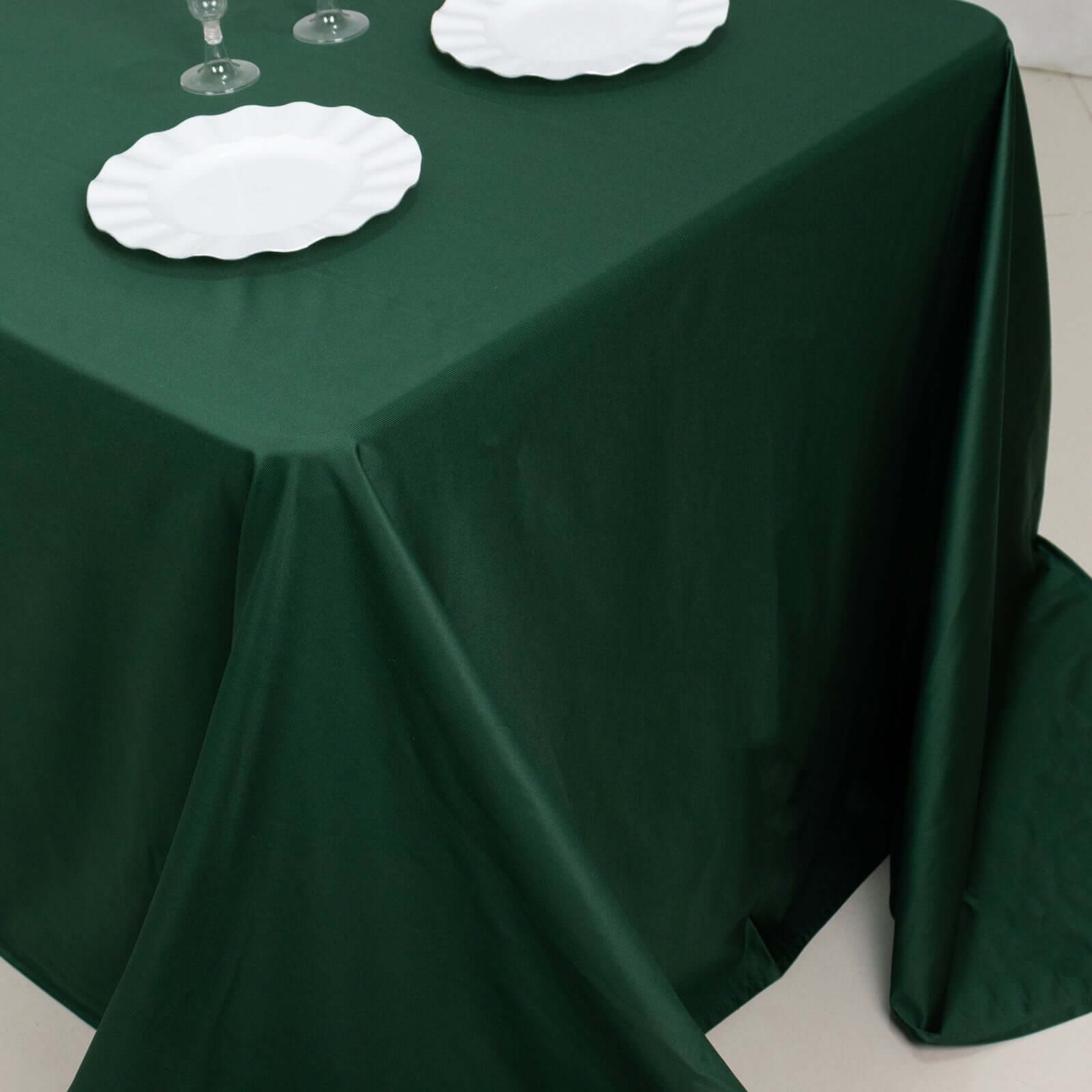 Scuba Rectangular Tablecloth 90"x132" Hunter Emerald Green - Seamless Table Cover - Image 6