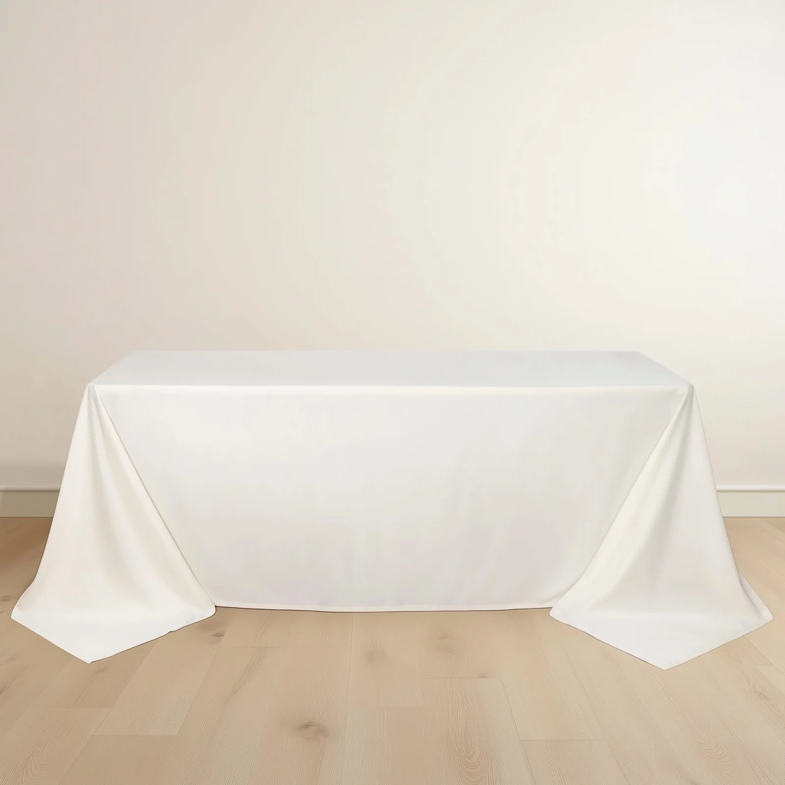 Scuba Rectangular Tablecloth 90"x132" Ivory - Seamless Table Cover