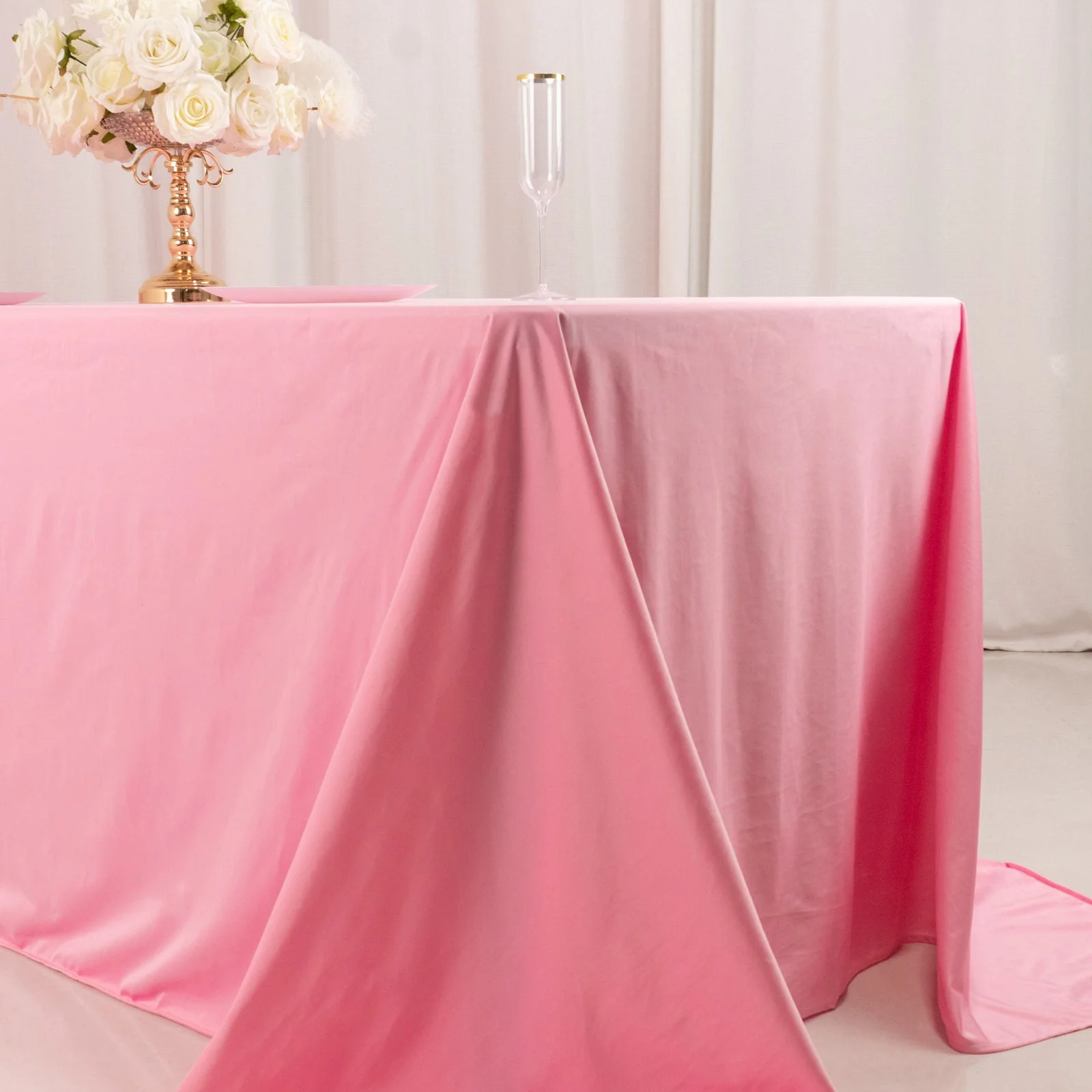 Scuba Rectangular Tablecloth 90"x132" Pink - Seamless Table Cover - Image 7