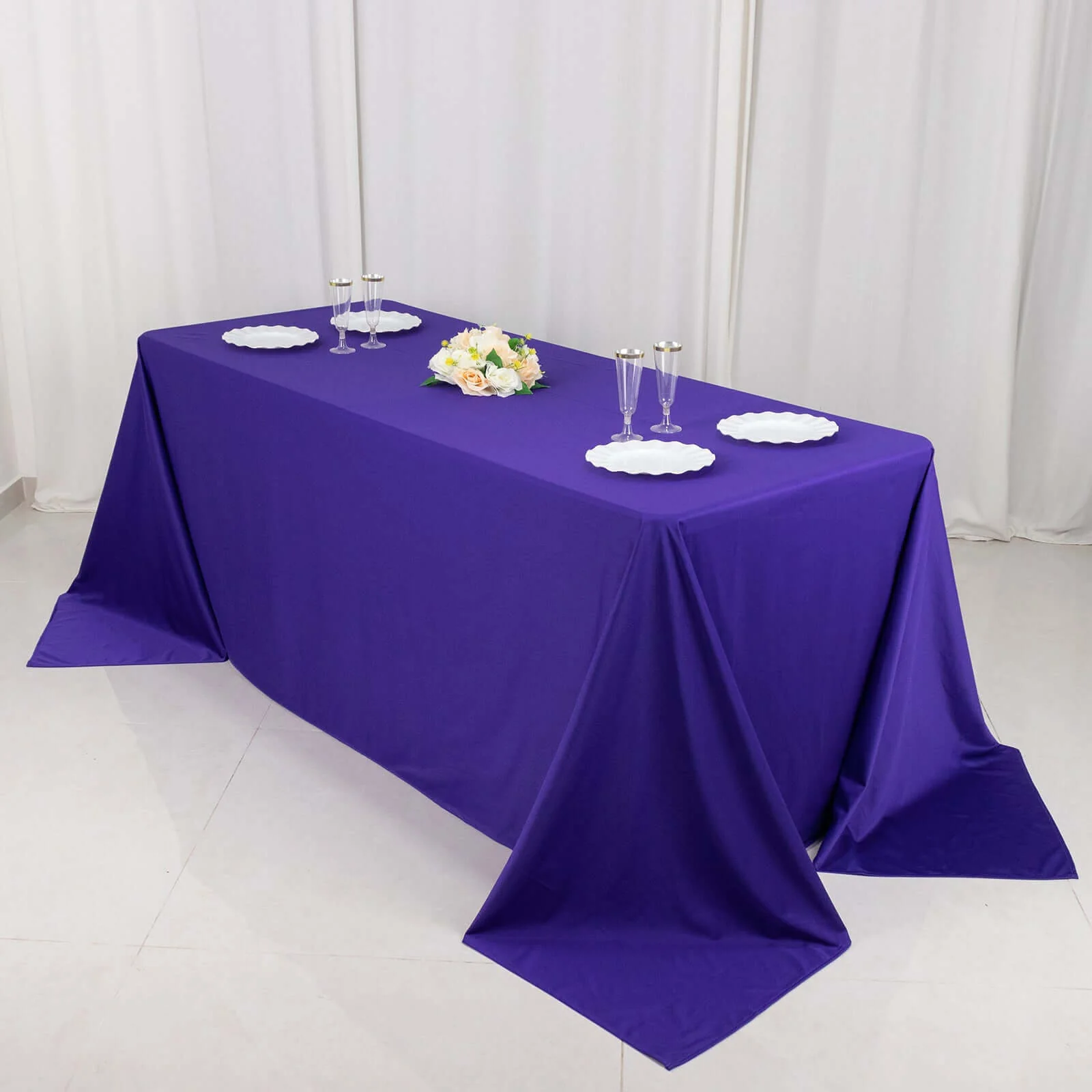 Scuba Rectangular Tablecloth 90"x132" Purple - Seamless Table Cover - Image 7