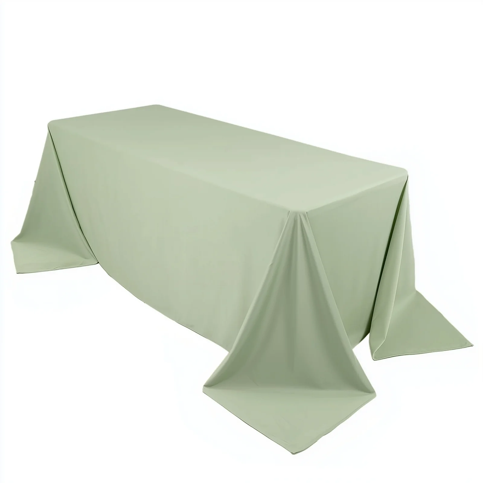 Scuba Rectangular Tablecloth 90"x132" Sage Green - Seamless Table Cover - Image 3