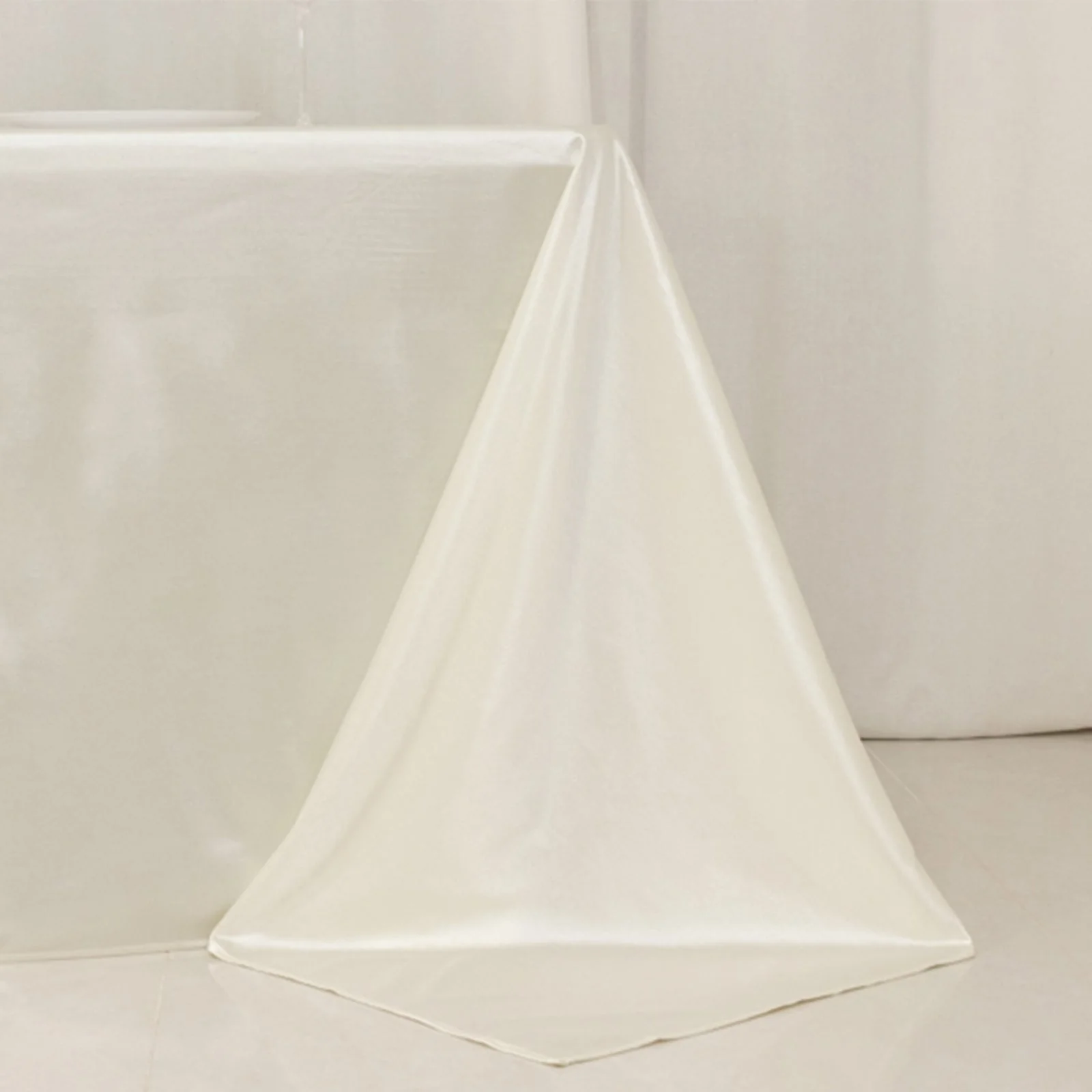 Scuba Rectangular Tablecloth 90"x132" Shimmer Pearl White - Seamless & Wrinkle Free Table Cover - Image 2