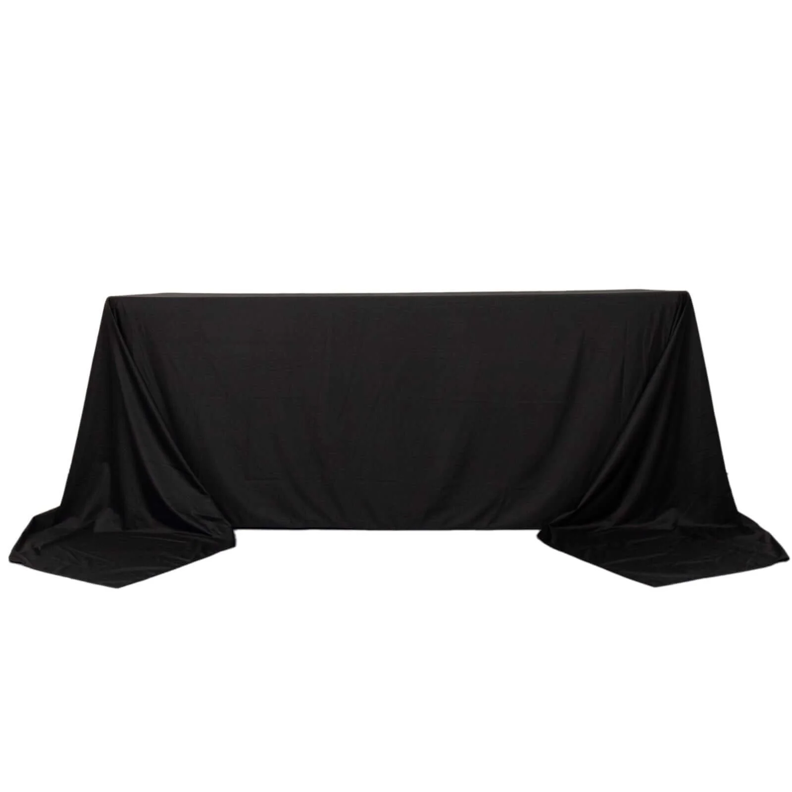 Scuba Rectangular Tablecloth 90"x156" Black - Wrinkle Free & Stain Resistant Seamless Table Cover - Image 6