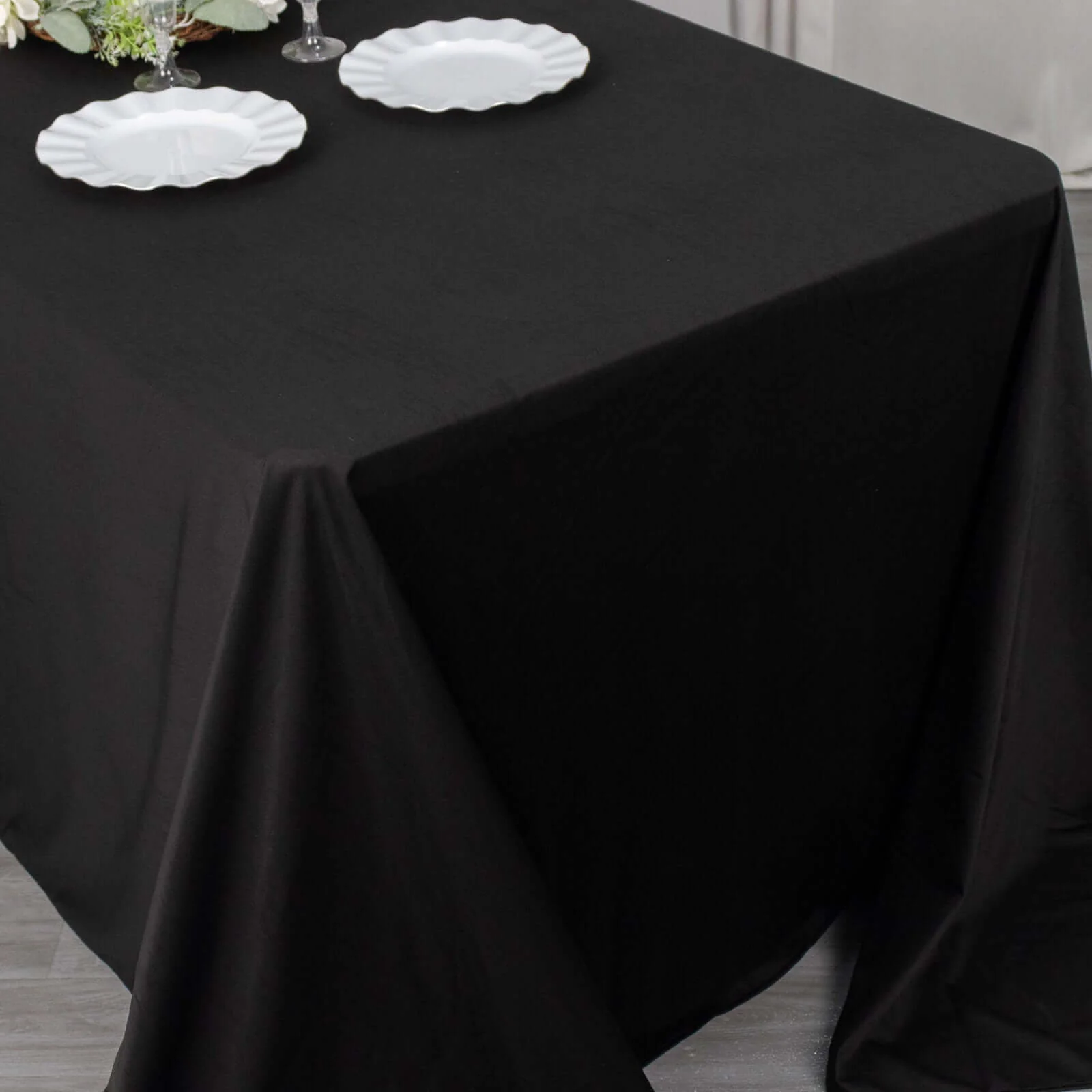Scuba Rectangular Tablecloth 90"x156" Black - Wrinkle Free & Stain Resistant Seamless Table Cover - Image 7
