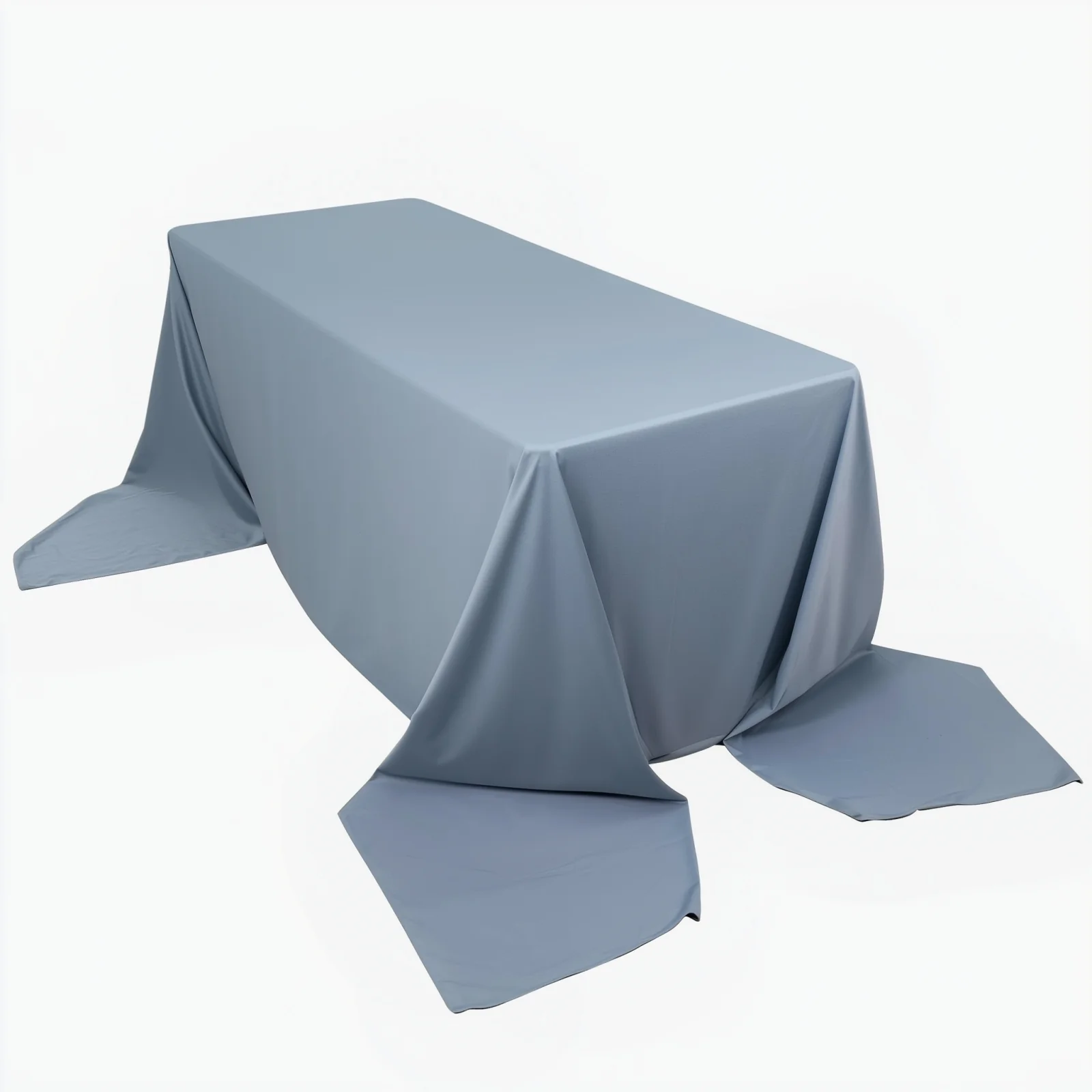 Scuba Rectangular Tablecloth 90"x156" Dusty Blue - Seamless & Wrinkle Free Table Cover - Image 4