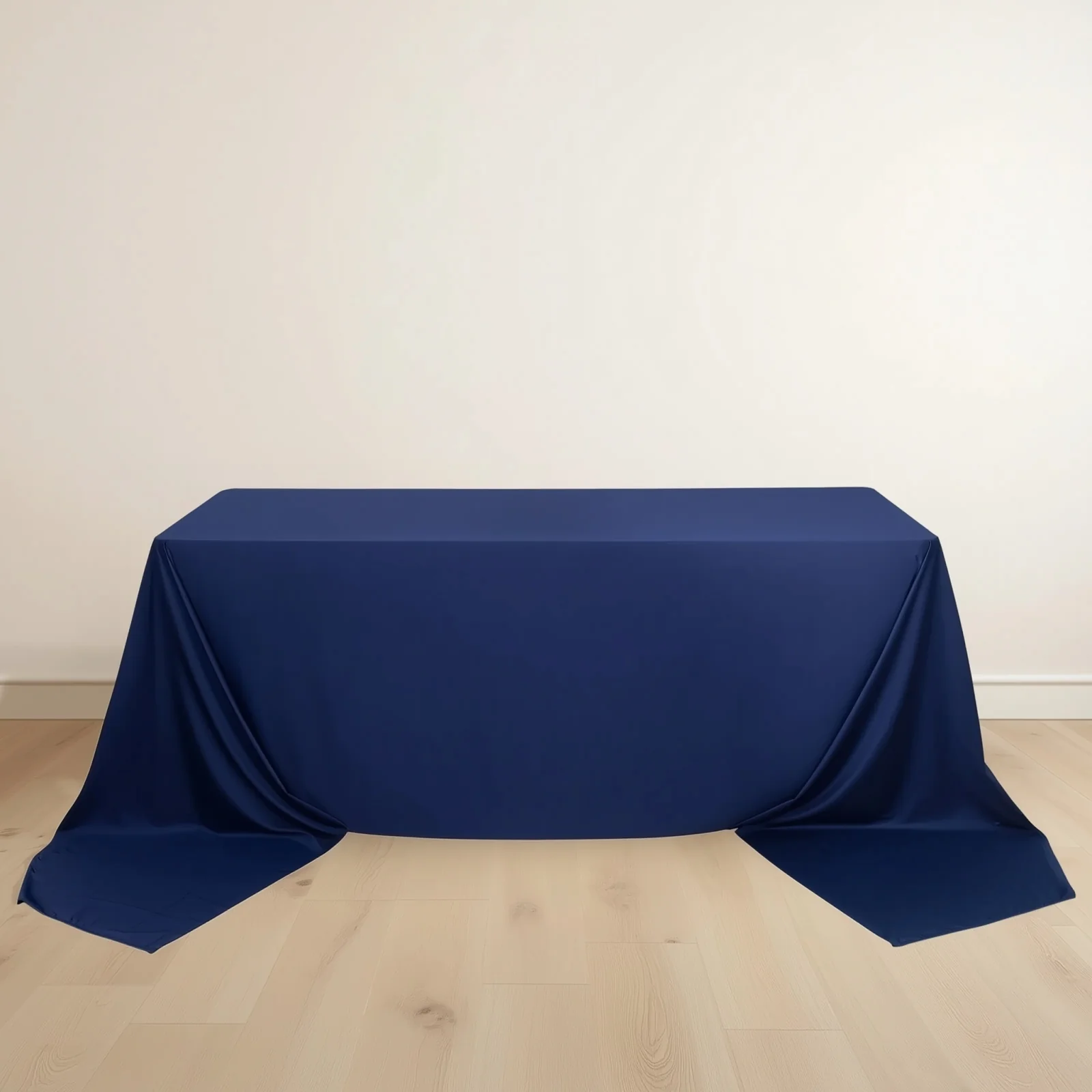 Scuba Rectangular Tablecloth 90"x156" Navy Blue - Seamless & Wrinkle Free Table Cover