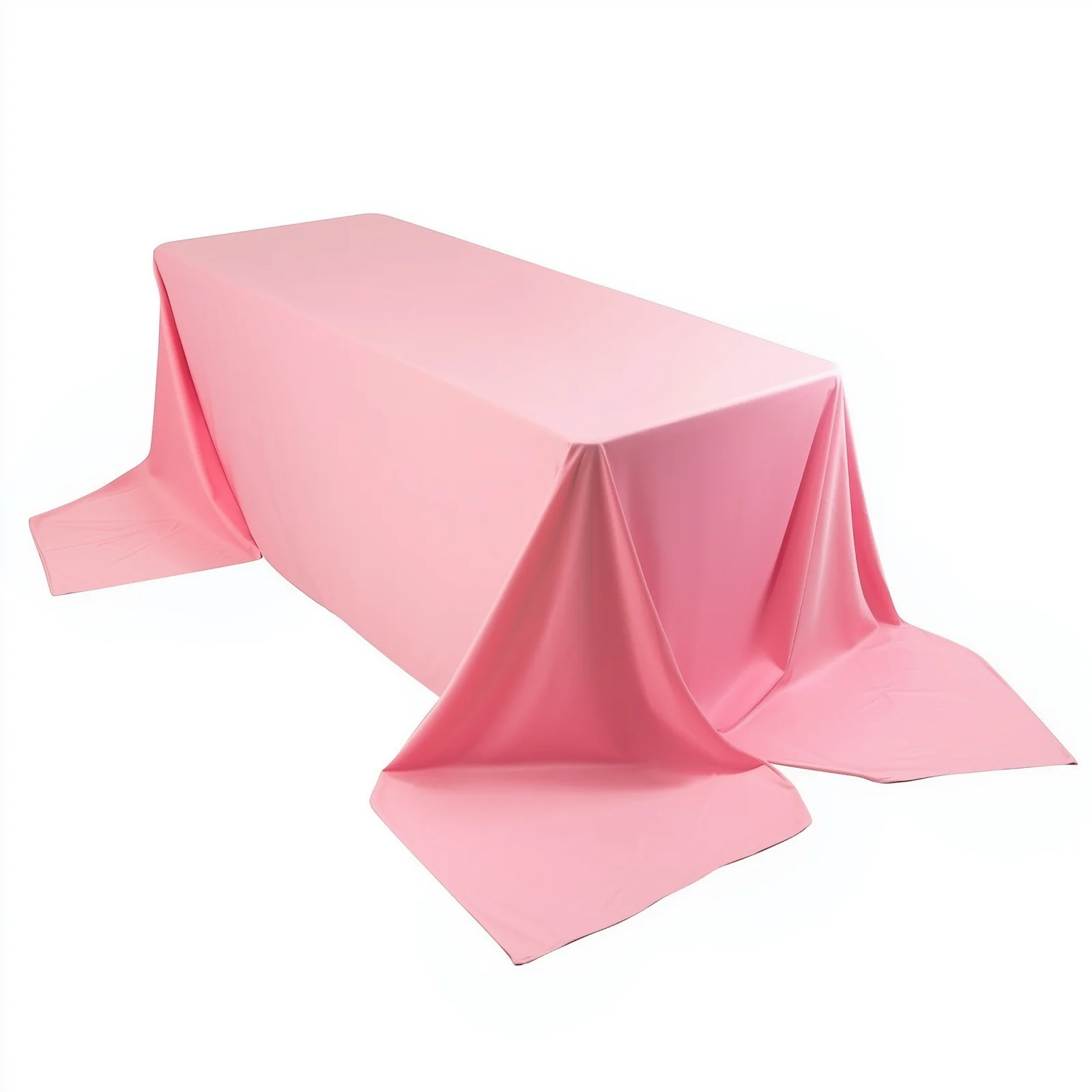 Scuba Rectangular Tablecloth 90"x156" Pink - Seamless & Wrinkle Free Table Cover - Image 3
