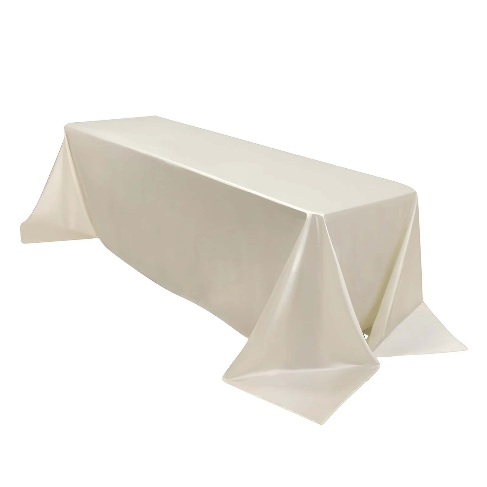Scuba Rectangular Tablecloth 90"x156" Shimmer Pearl White - Wrinkle Free & Stain Resistant Seamless Table Cover - Image 4