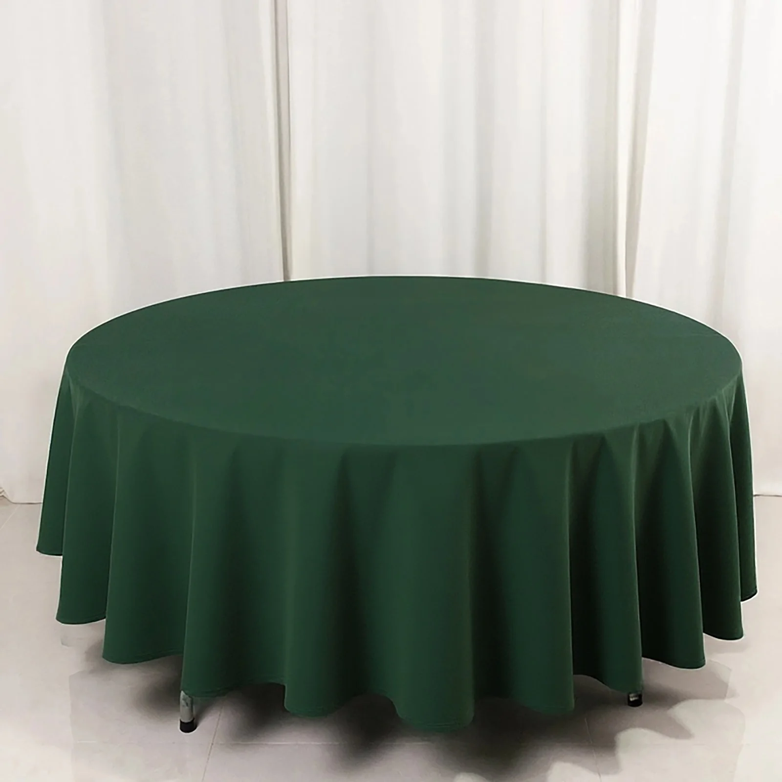 Scuba Round Tablecloth 108" Hunter Emerald Green - Wrinkle Free Table Cover