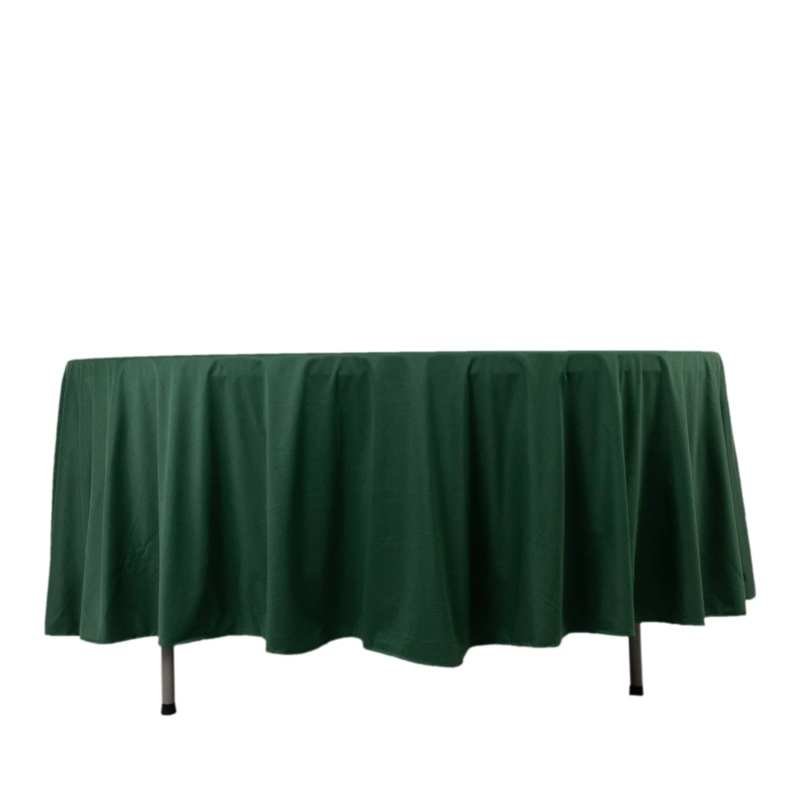 Scuba Round Tablecloth 108" Hunter Emerald Green - Wrinkle Free Table Cover - Image 6