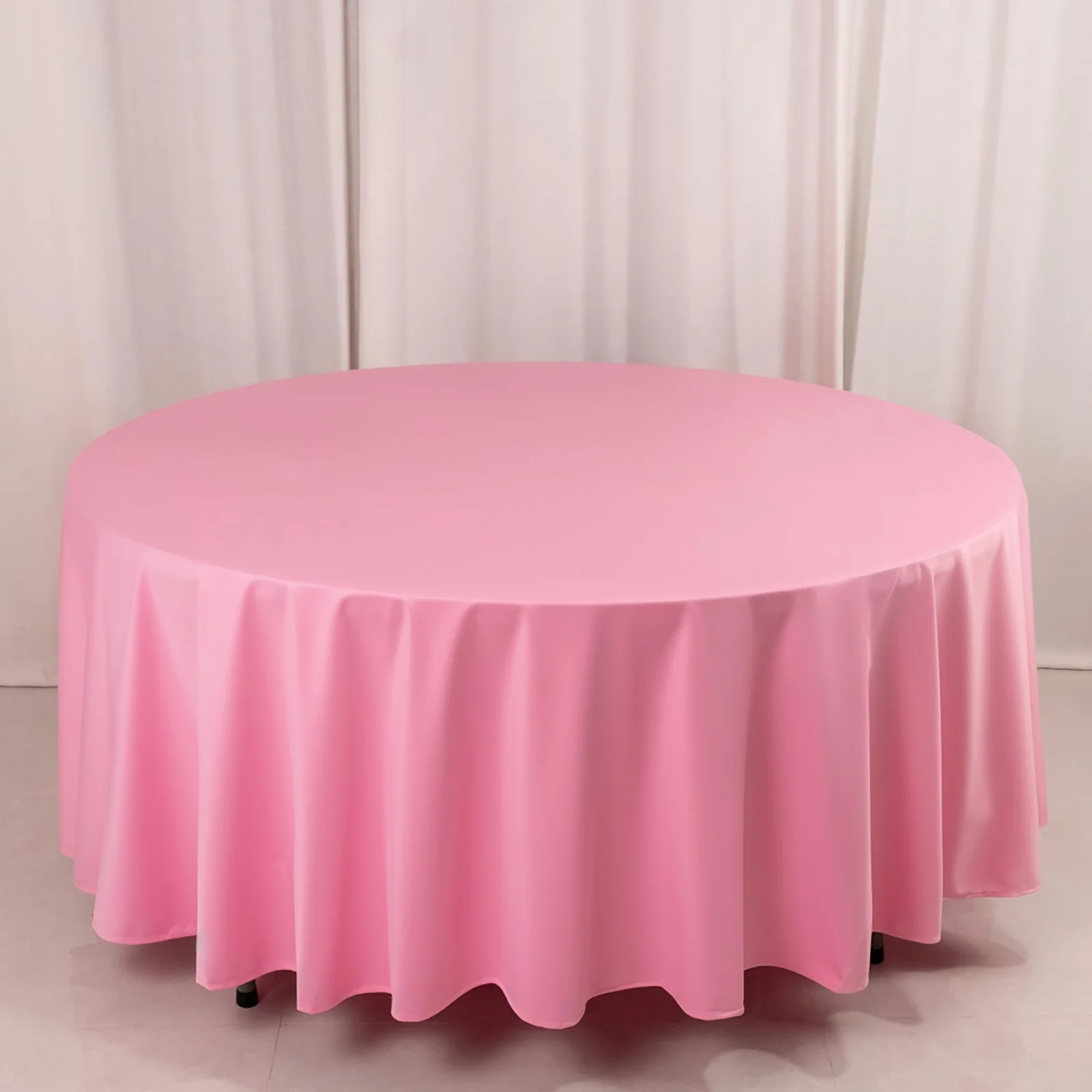 Scuba Round Tablecloth 108" Pink - Wrinkle Free Table Cover