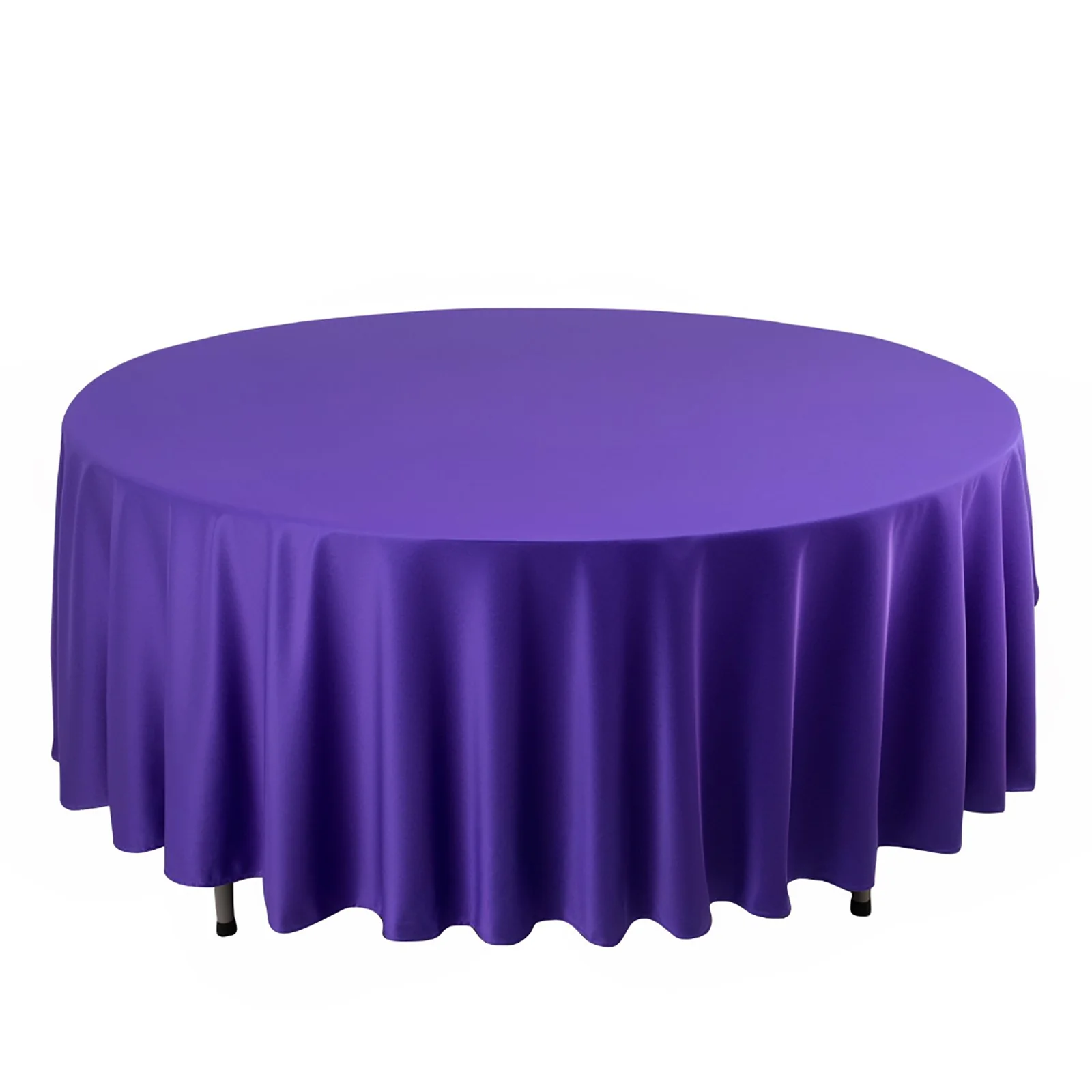 Scuba Round Tablecloth 108" Purple - Wrinkle Free Table Cover - Image 3