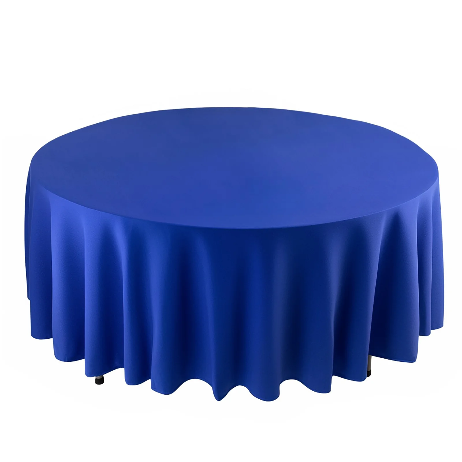 Scuba Round Tablecloth 108" Royal Blue - Wrinkle Free Table Cover - Image 3
