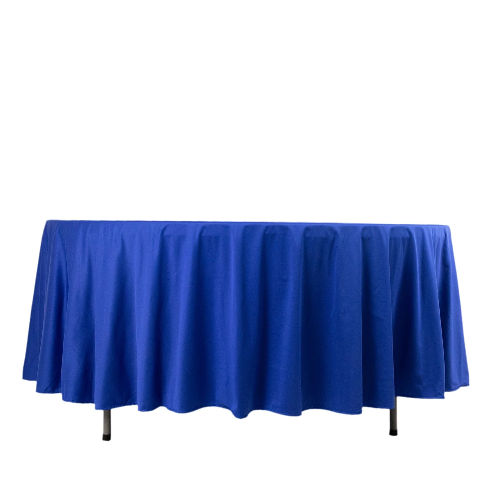 Scuba Round Tablecloth 108" Royal Blue - Wrinkle Free Table Cover - Image 6