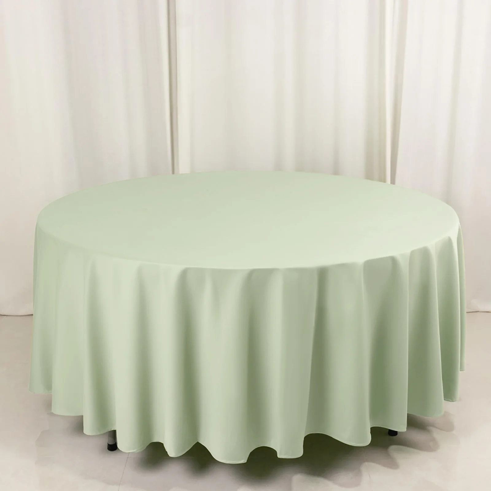 Scuba Round Tablecloth 108" Sage Green - Wrinkle Free Table Cover