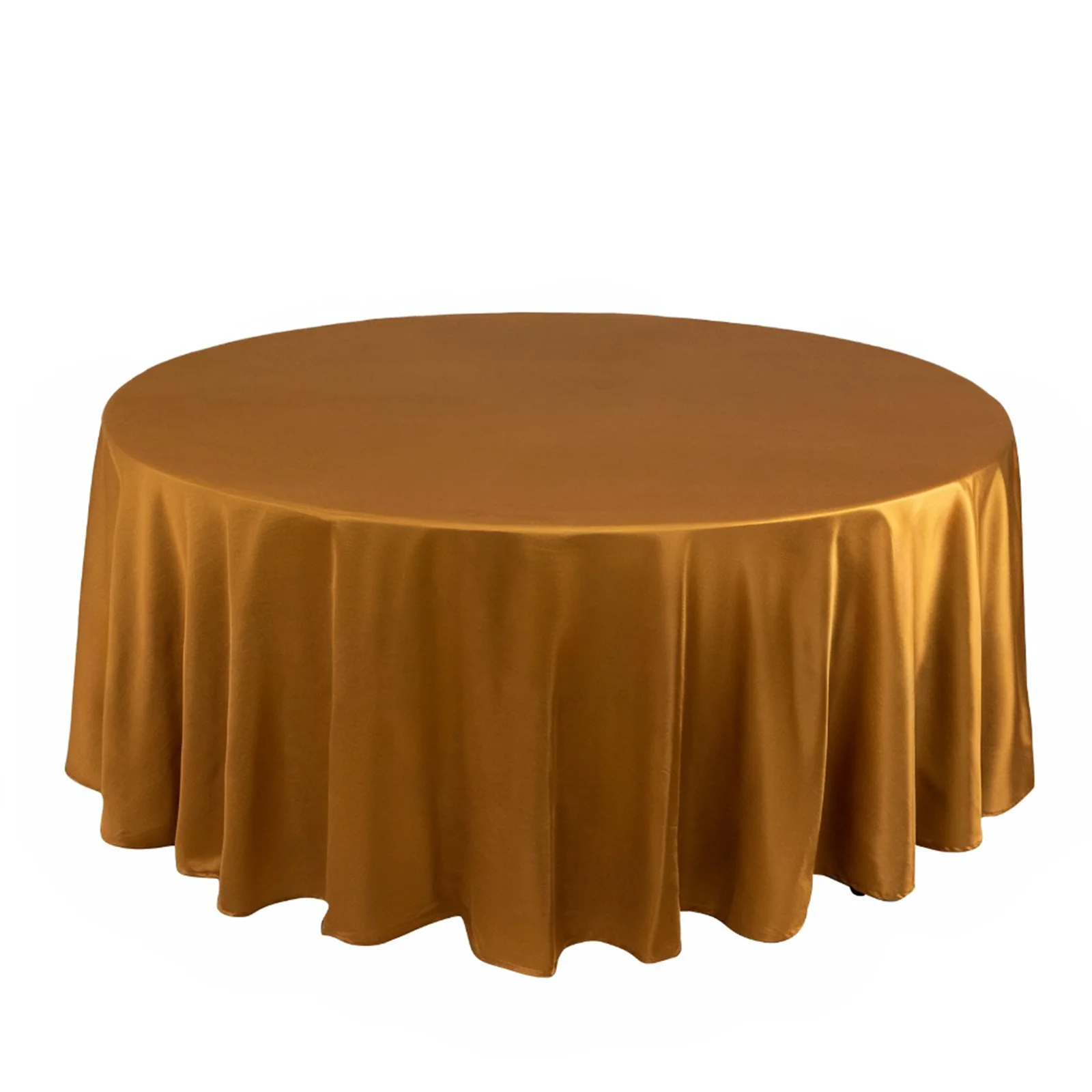 Scuba Round Tablecloth 108" Shimmer Gold - Wrinkle Free & Stain Resistant Table Cover - Image 3